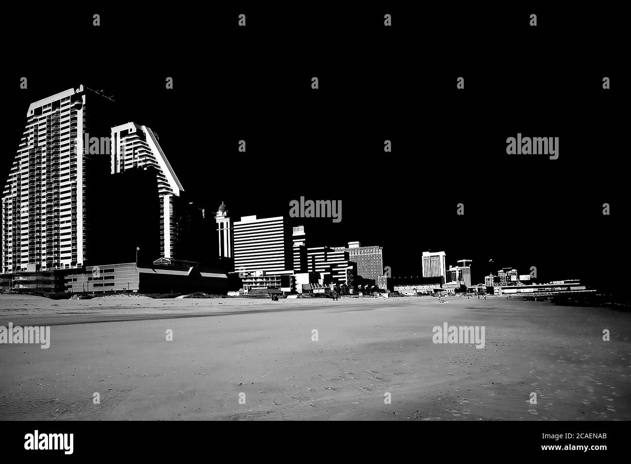 Sulla spiaggia, in Atlantic City, New Jersey. Foto Stock