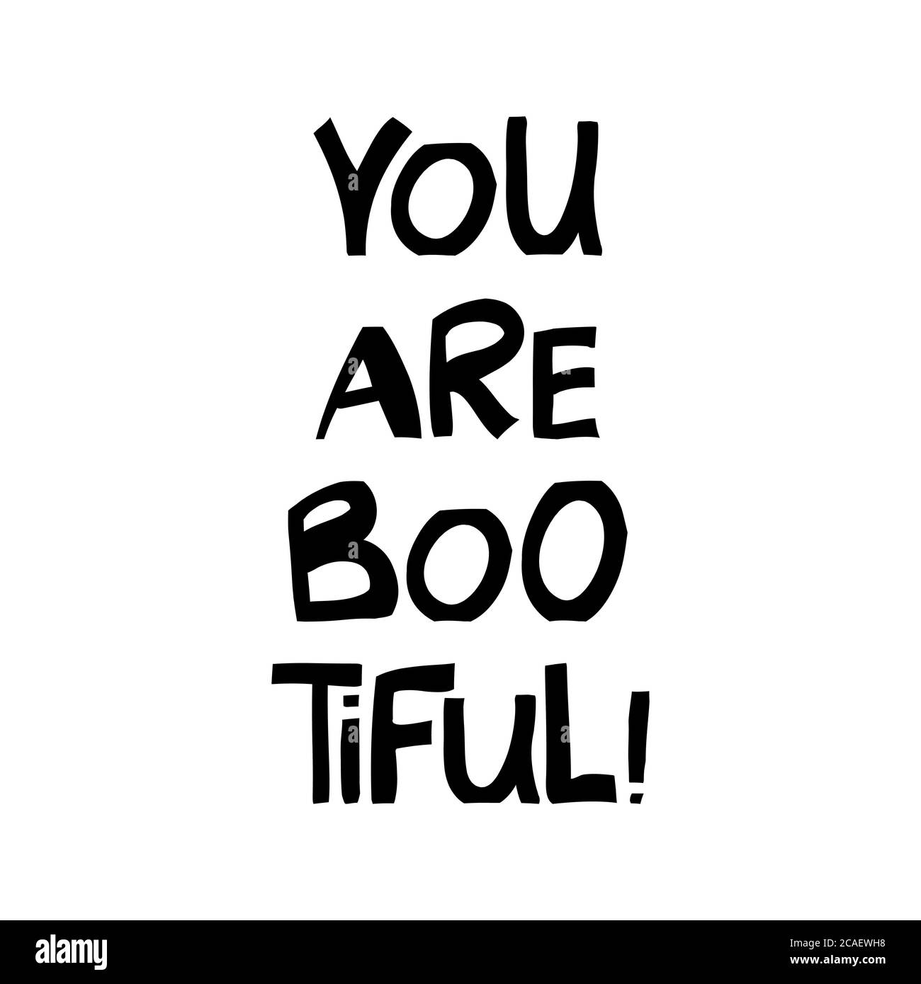 Sei bootful. Citazione di Halloween. Graziose scritte disegnate a mano in moderno stile scandinavo. Isolato su sfondo bianco. Illustrazione di stock vettoriale. Illustrazione Vettoriale