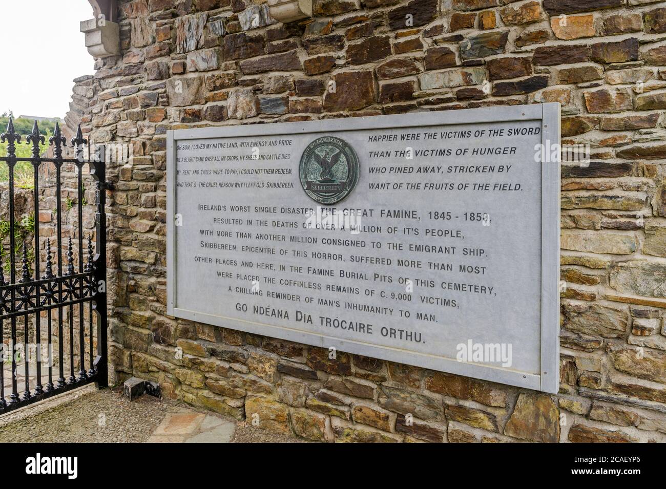 Cimitero di Abbeystrowry a Skibbereen, Irlanda, dove sono sepolte 8-10.000 vittime della carestia irlandese delle patate del 1845-1850. Foto Stock