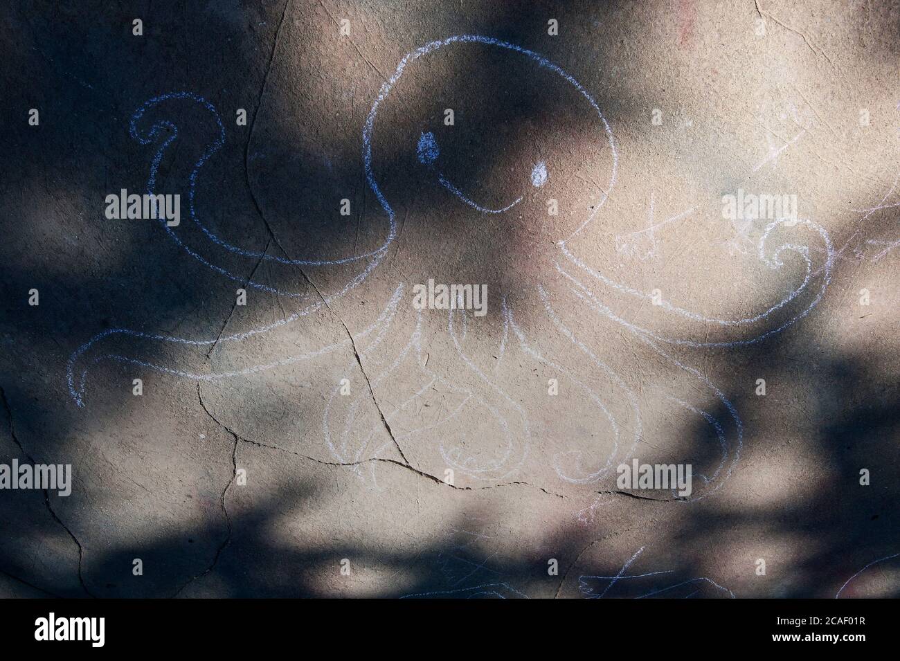 Disegno del bambino di un polpo Foto Stock