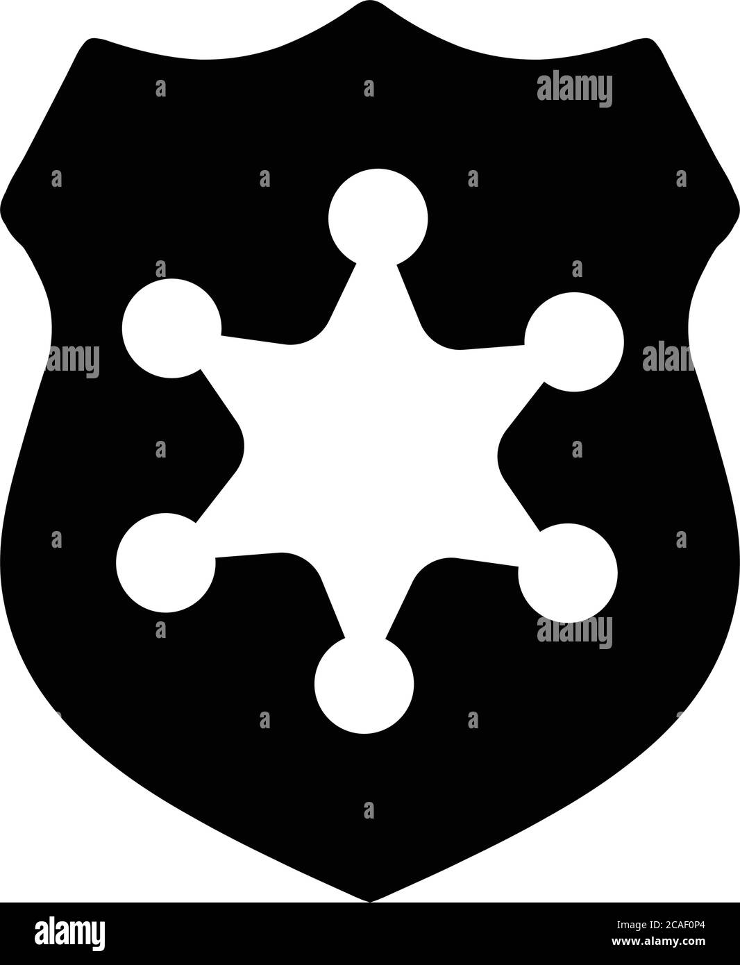 Badge, polizia, icona sceriffo. Bel disegno e vettore completamente editabile per commerciale, supporti di stampa, web o qualsiasi tipo di progetto. Illustrazione Vettoriale