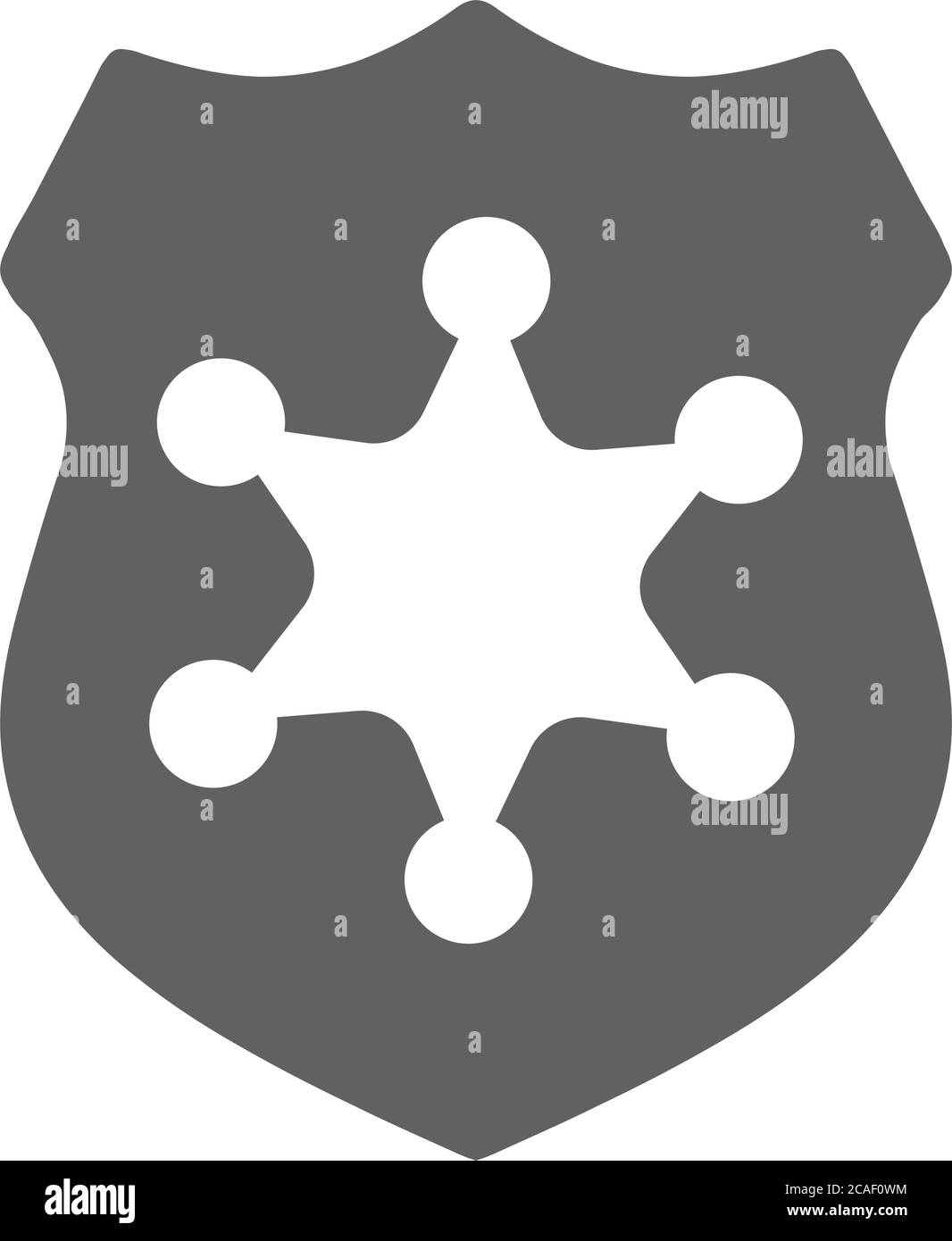 Badge, polizia, icona sceriffo. Bel disegno e vettore completamente editabile per commerciale, supporti di stampa, web o qualsiasi tipo di progetto. Illustrazione Vettoriale