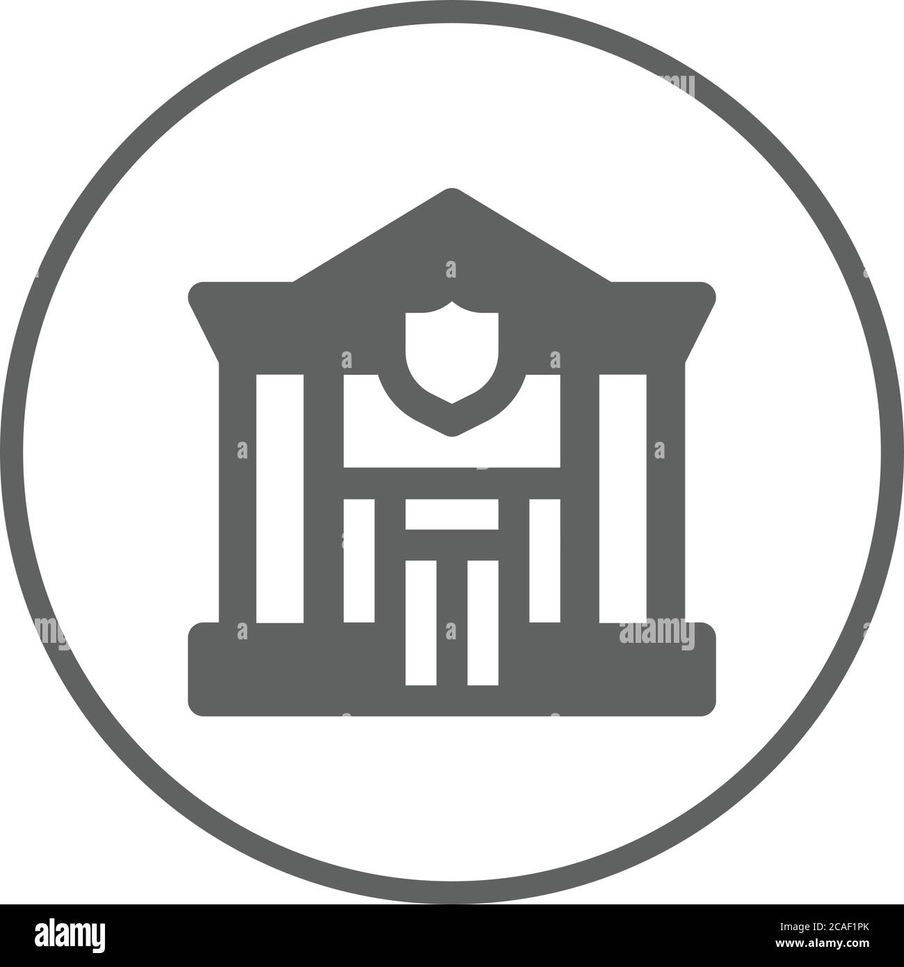 Sede centrale, icona della stazione di polizia. Ideale per supporti di stampa, Web, immagini di magazzino, uso commerciale o qualsiasi tipo di progetto di progettazione. Illustrazione Vettoriale