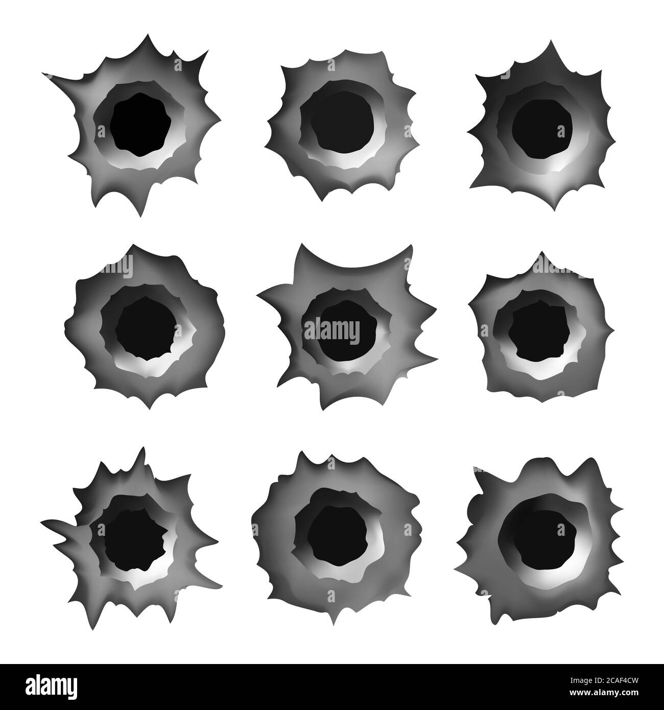 fori di riferimento nell'illustrazione vettoriale in metallo su sfondo bianco isolato Illustrazione Vettoriale