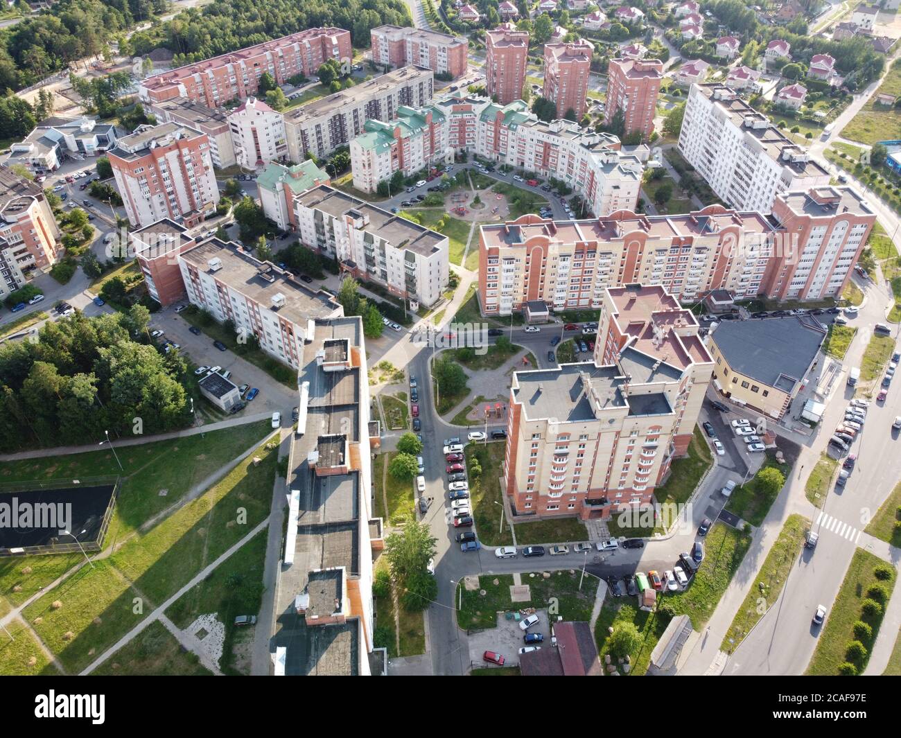 Sosnovy Bor, Regione di Leningrad, Russia. Foto aerea Foto Stock