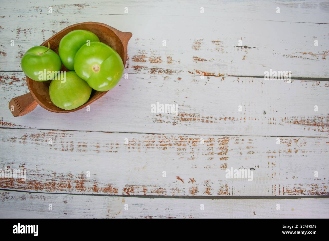 Pomodori verdi o tomatillo per salsa messicana Foto Stock