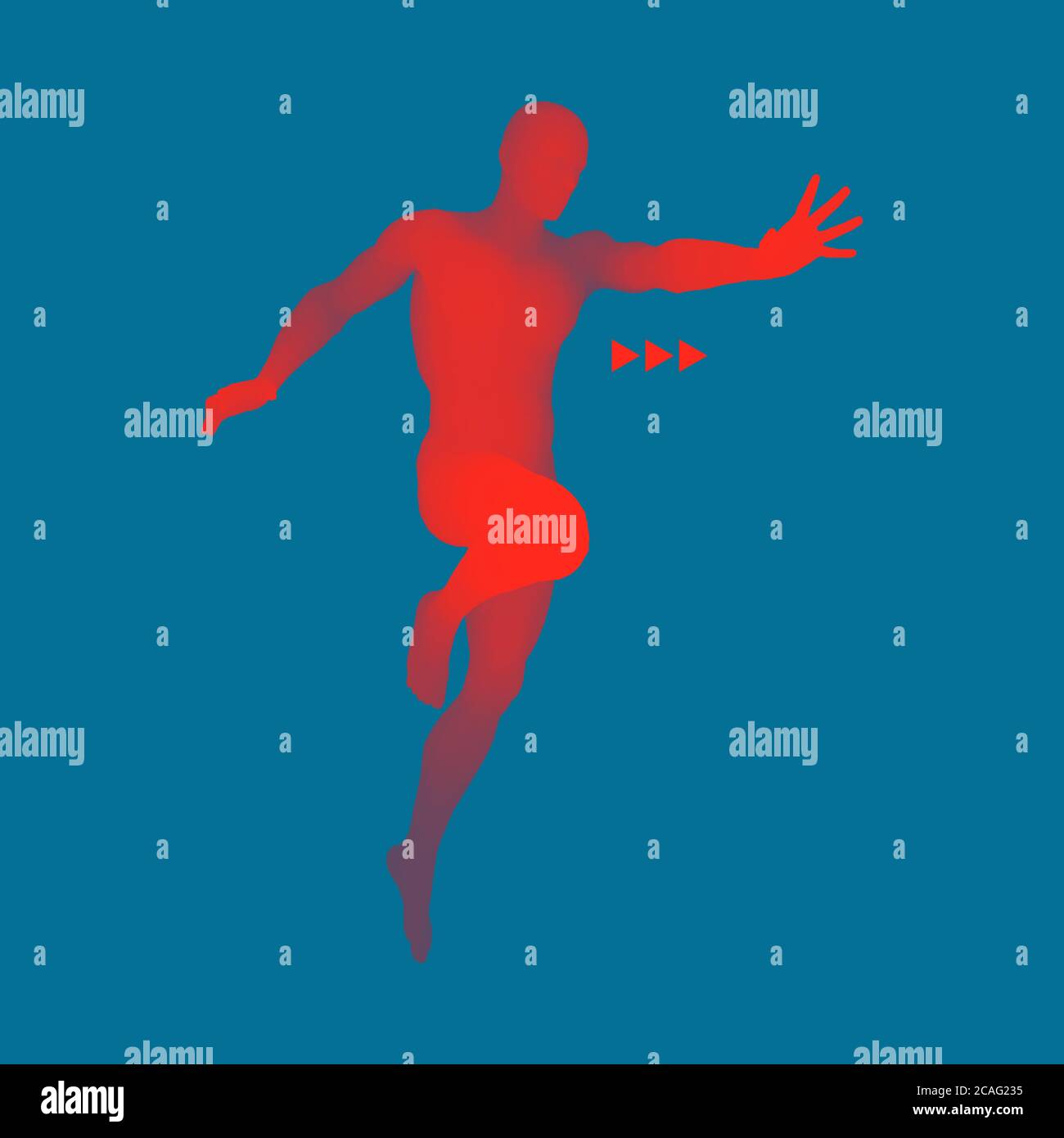 Modello 3D dell'uomo. Il corpo umano. Elemento di design. Illustrazione Vettoriale. Illustrazione Vettoriale