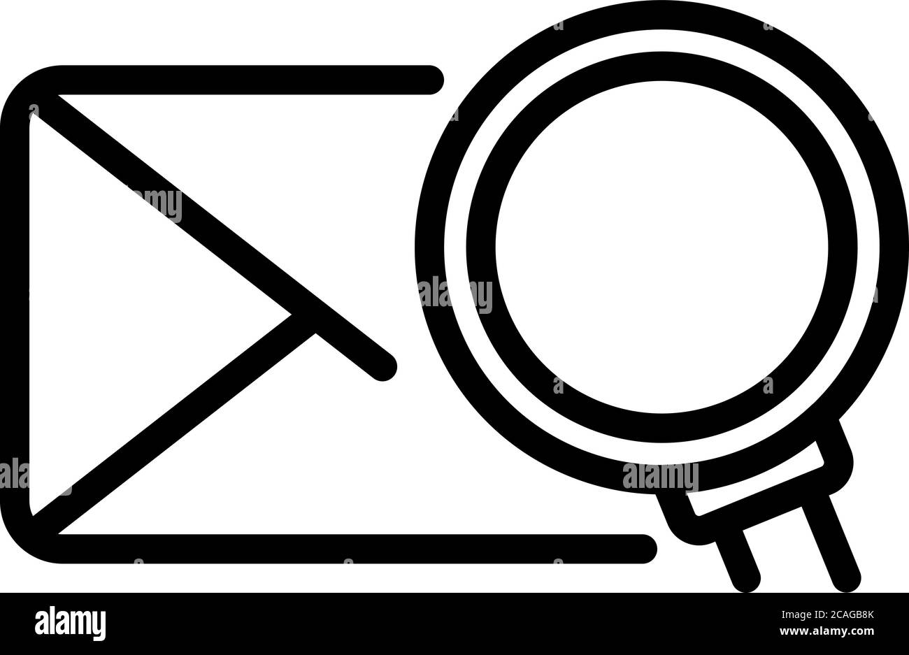 Trova l'icona della posta, stile del contorno Illustrazione Vettoriale