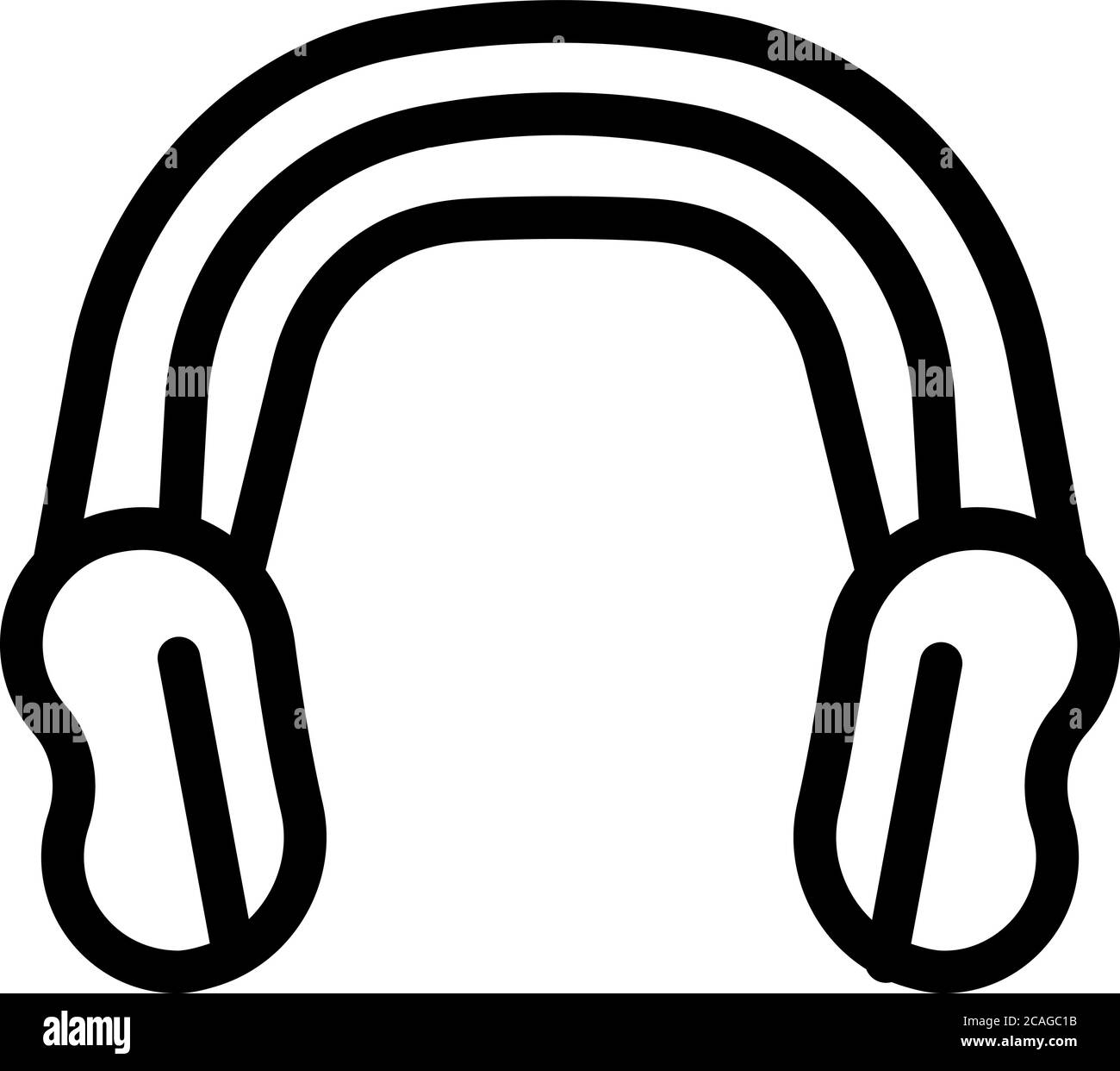 Icona delle cuffie per lo sport wrestling, stile outline Illustrazione Vettoriale