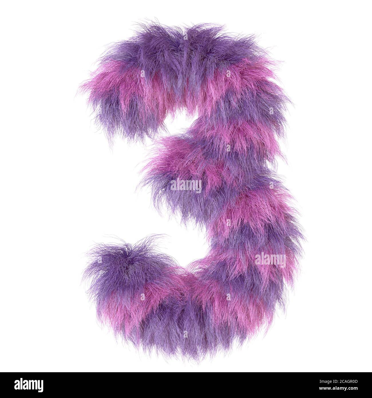 cartoni animati decorativi 3d divertente animale pelliccia numero 3 Foto Stock