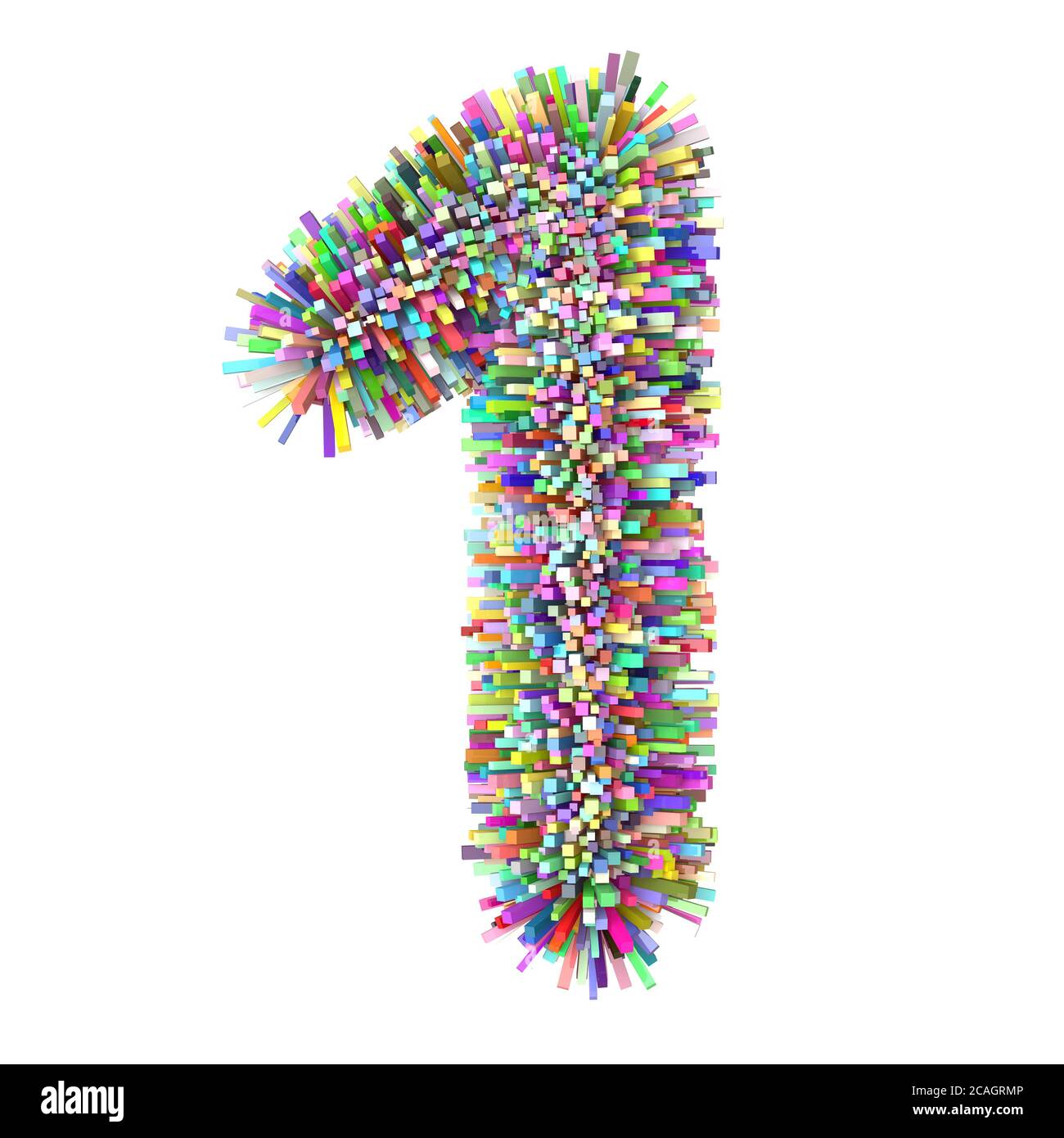 3d multicolore mattoni creativo cute decorativo numero 1 Foto Stock