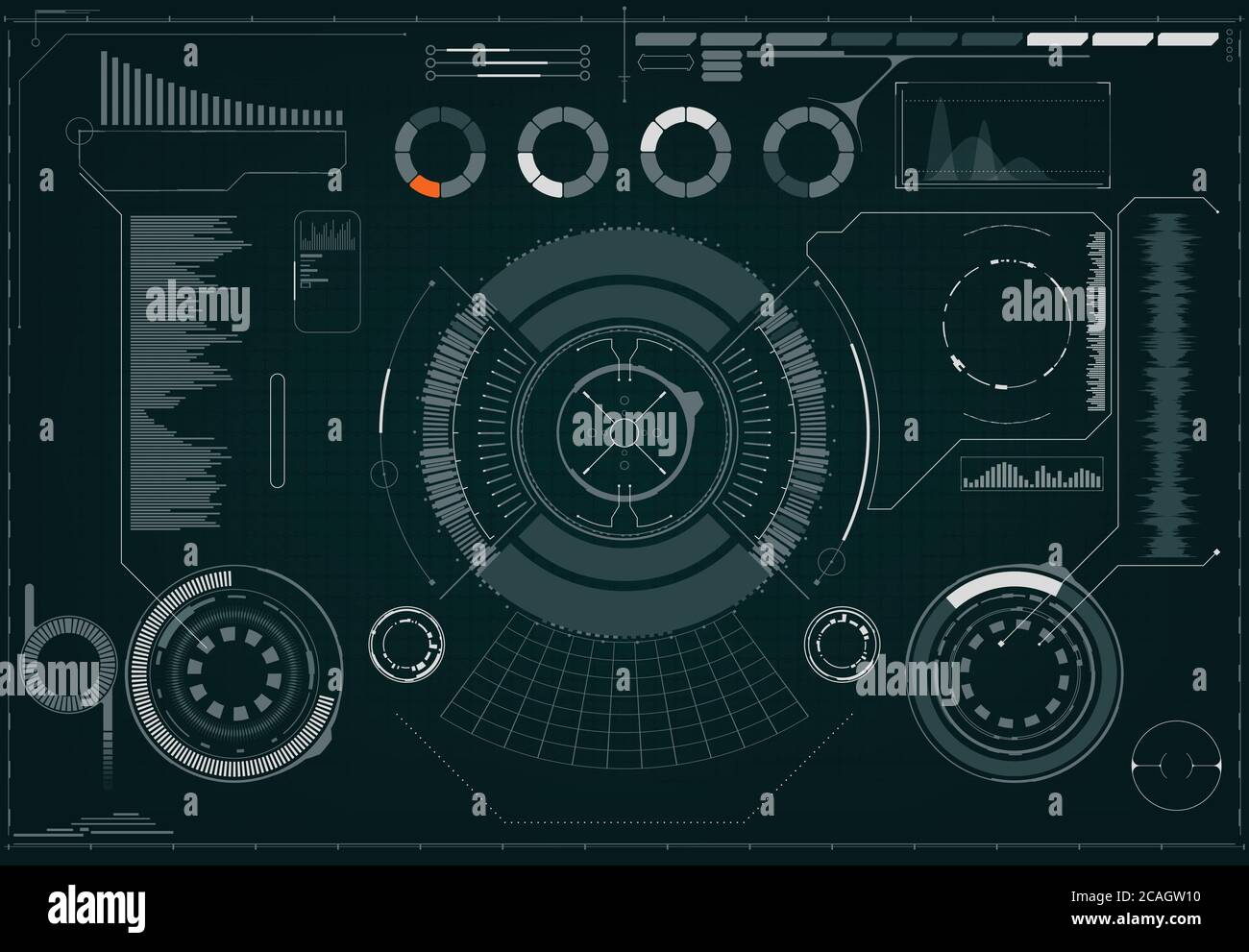 Sci-Fi incandescente futuristico display HUD. In realtà Vitrual Illustrazione Vettoriale