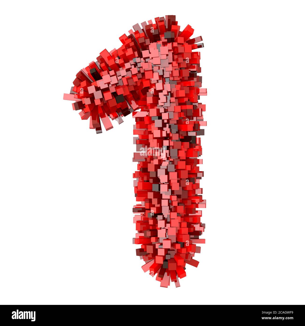 3d Red Bricks creativo cartoon decorativo numero 1 Foto Stock