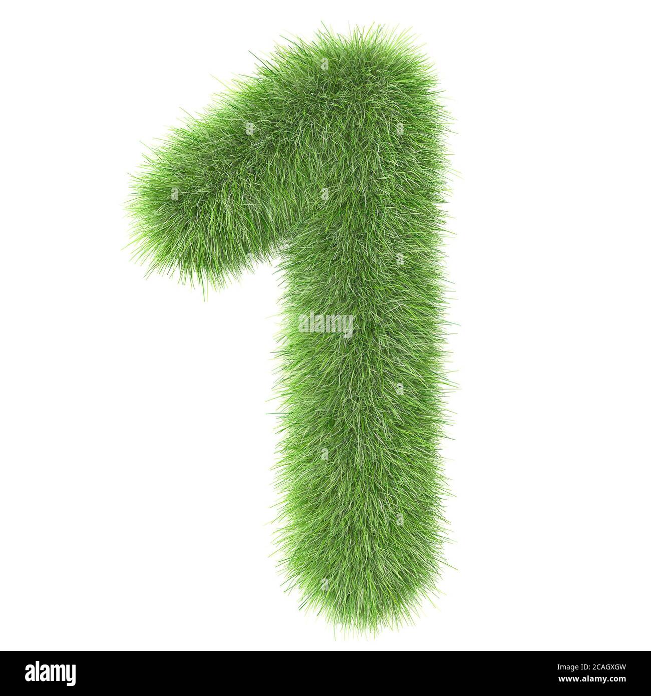 3d Grass creativo cartone animato natura decorativo numero 1 Foto Stock