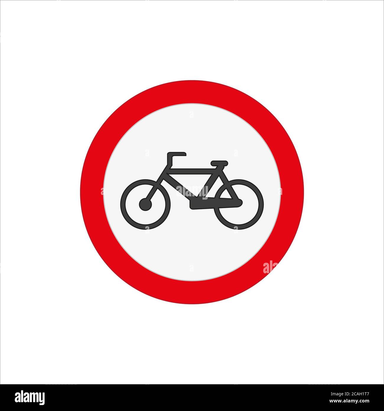 Illustrazione del segnale stradale in bicicletta isolato su un bianco sfondo Foto Stock