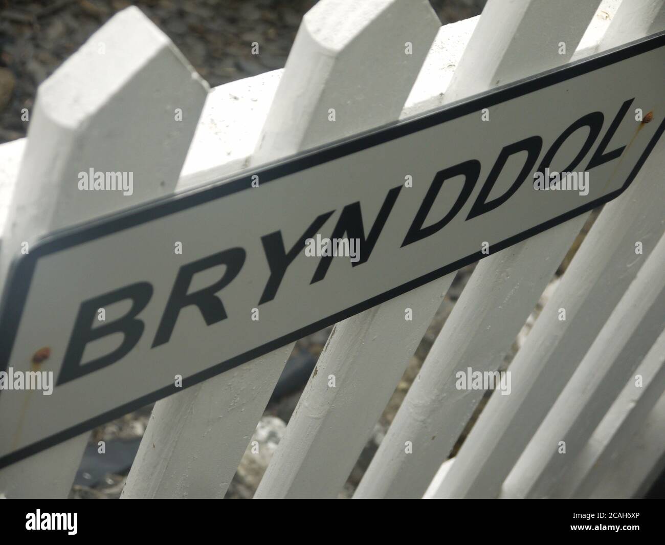 Bryn Ddol Welsh House Nome Firma Foto Stock