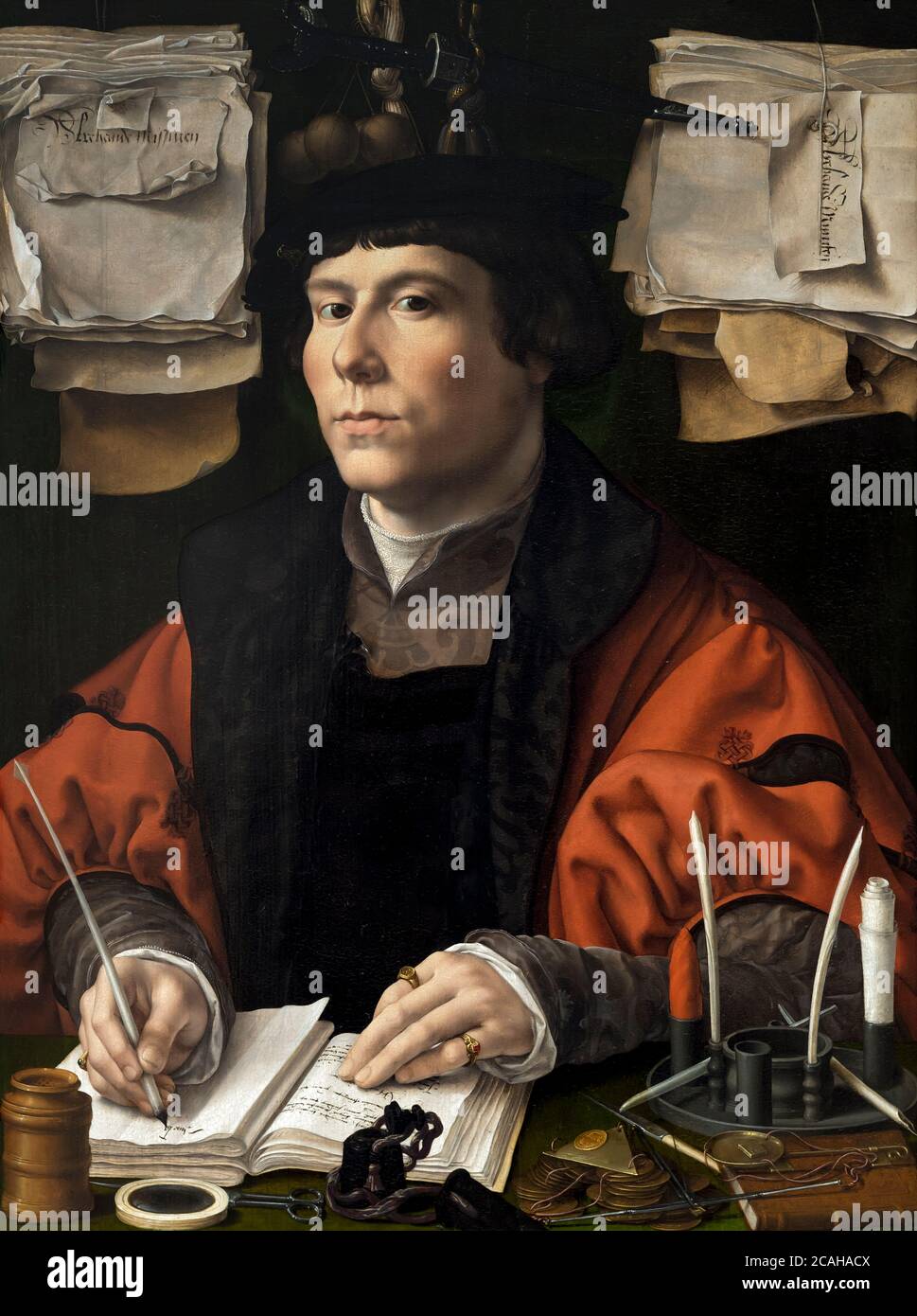 Ritratto di un mercante, Jan Gossaert, 1530, National Gallery of Art di Washington DC, USA, America del Nord Foto Stock