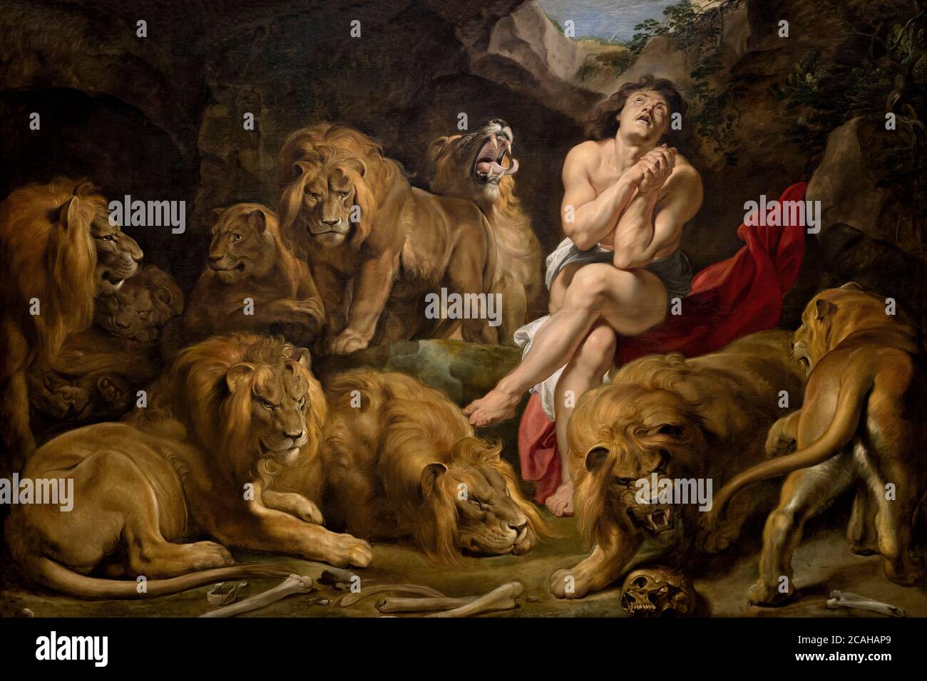 Daniele nella fossa dei leoni, Peter Paul Rubens, circa 1615, National Gallery of Art di Washington DC, USA, America del Nord Foto Stock