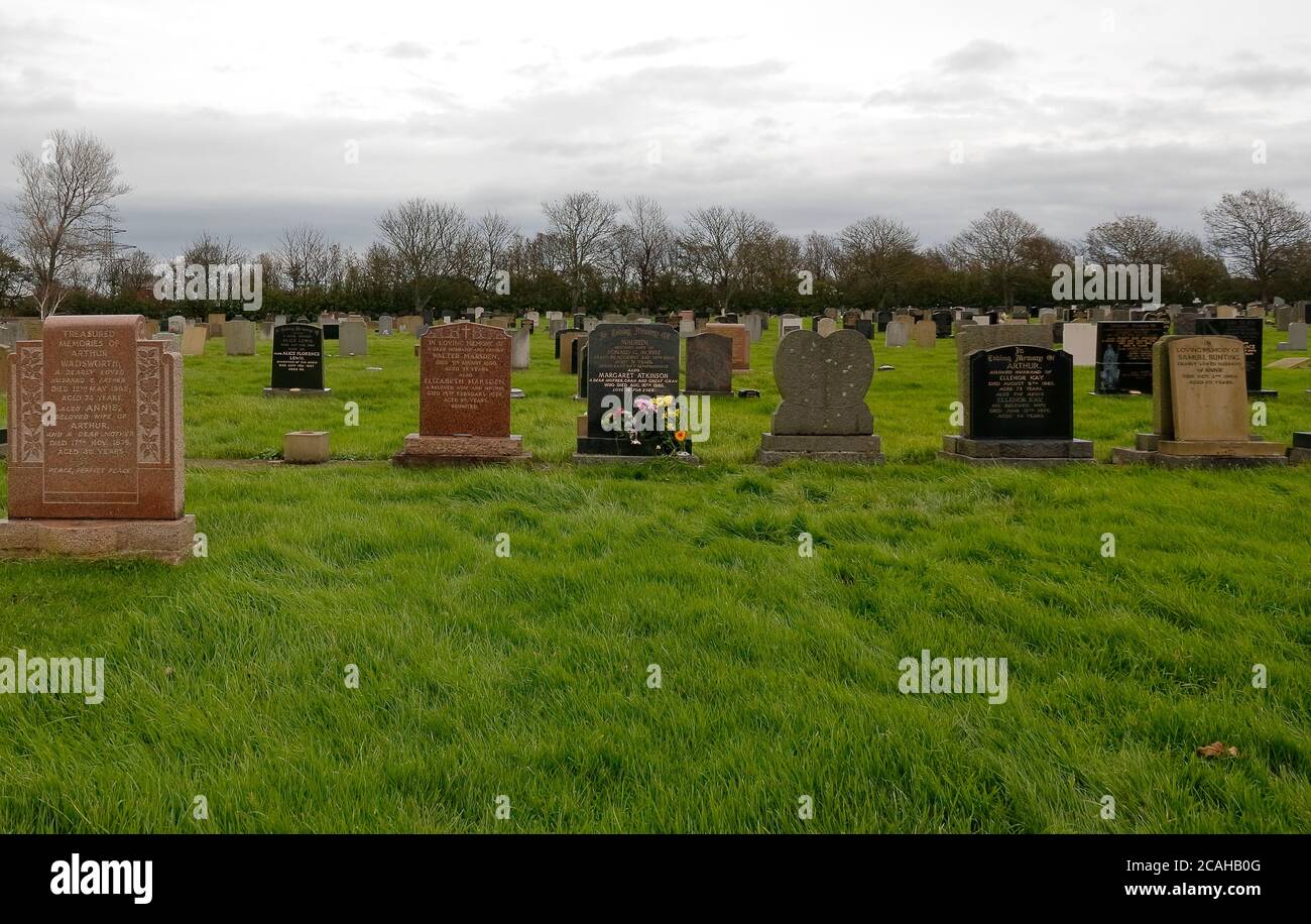 Tipico Cimitero Inglese e lapidi Foto Stock