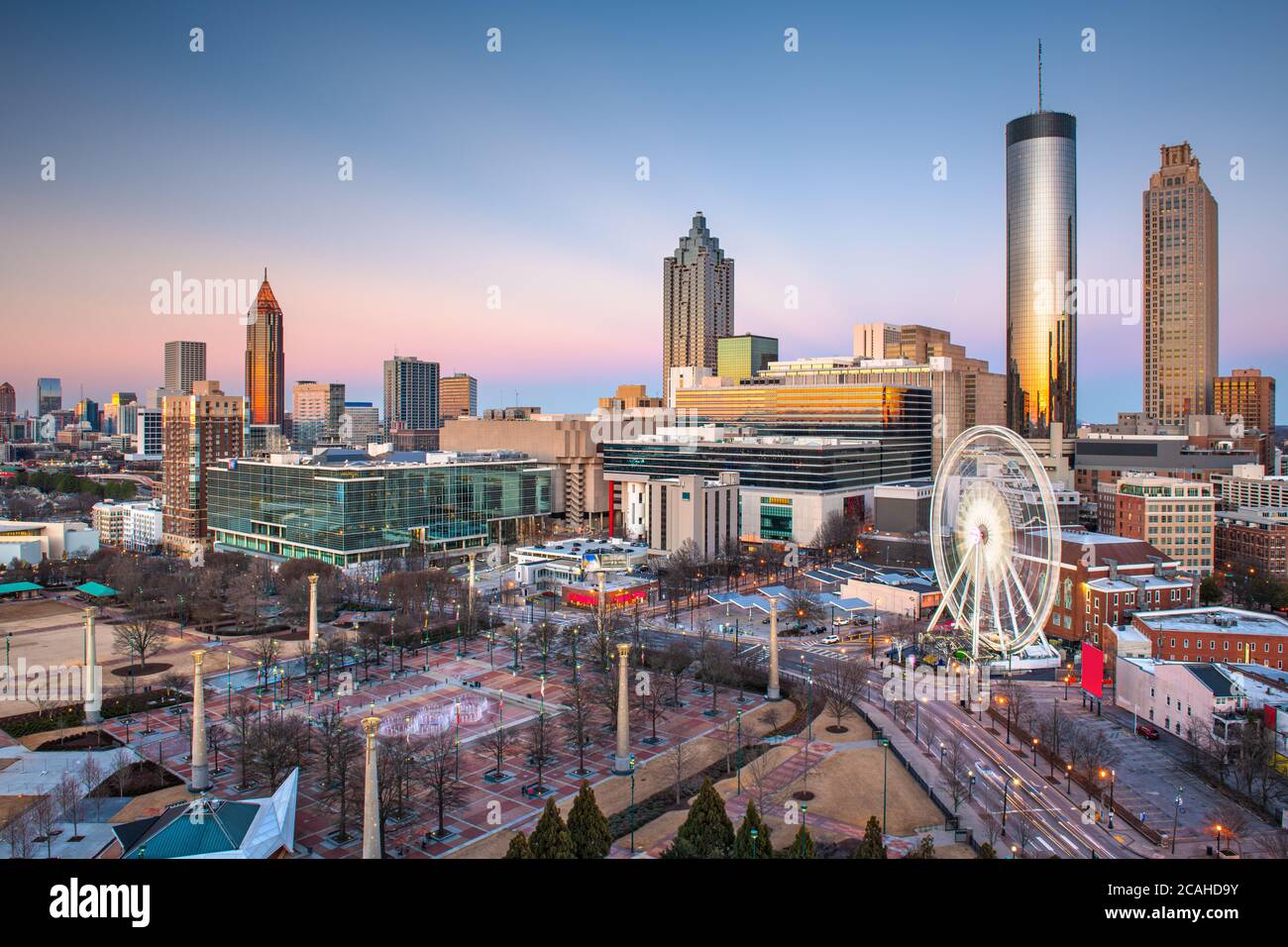 Atlanta, Georgia, USA skyline del centro al crepuscolo. Foto Stock