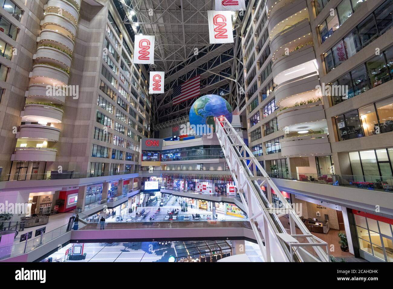 ATLANTA, Georgia - 25 gennaio 2018: CNN Center in Atlanta. L'edificio è la sede mondiale della CNN. Foto Stock