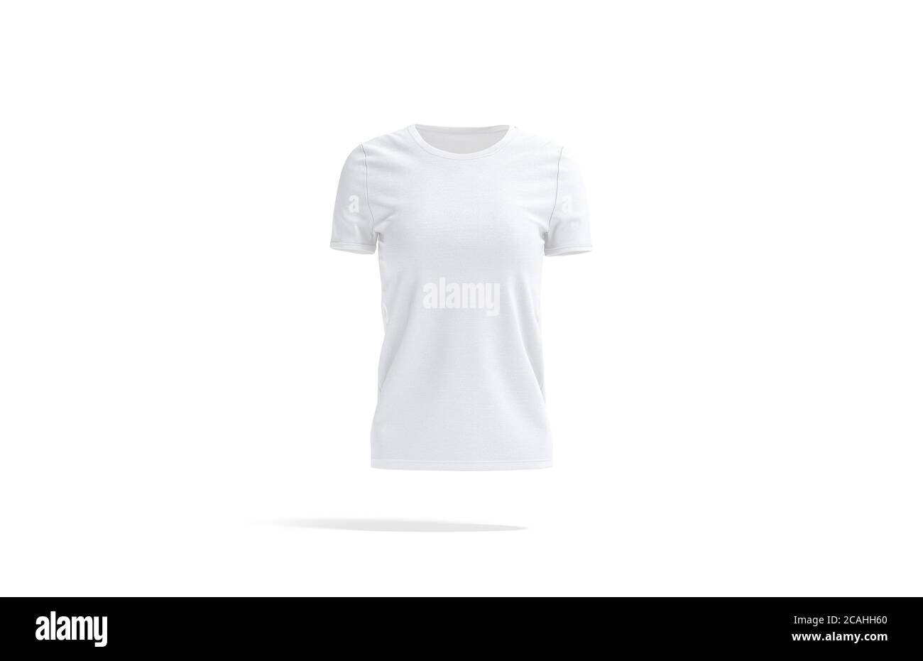 Mockup bianco da donna con t-shirt, vista frontale Foto Stock