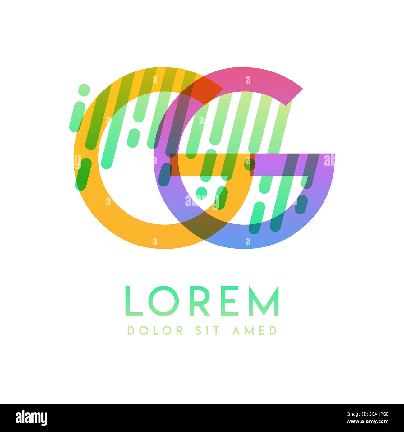 Logo GG con il tema della velocità e dello stile galassico adatto per i settori creativo e commerciale. Logo di lettera di GG per tutti i supporti di Web page an Illustrazione Vettoriale