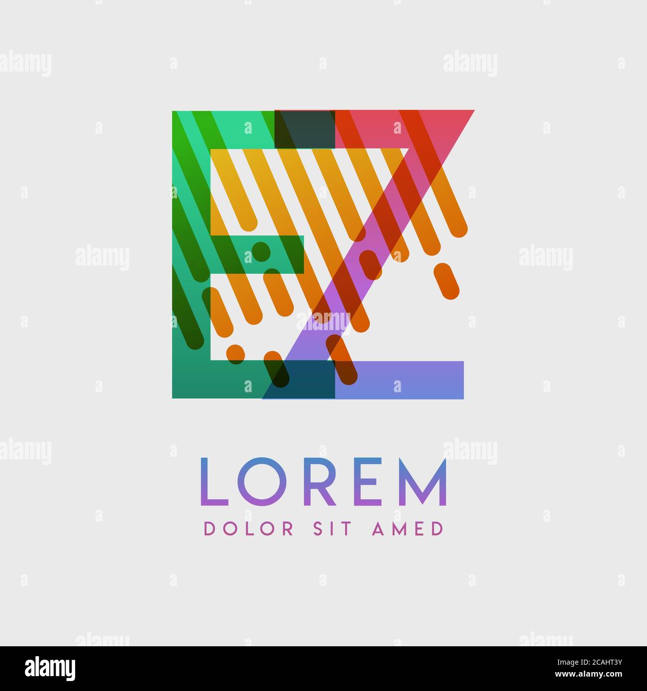 Il logo EZ con il tema della velocità e dello stile galassico adatto per i settori creativo e commerciale. ZE Letter Logo design per tutti i supporti delle pagine Web an Illustrazione Vettoriale