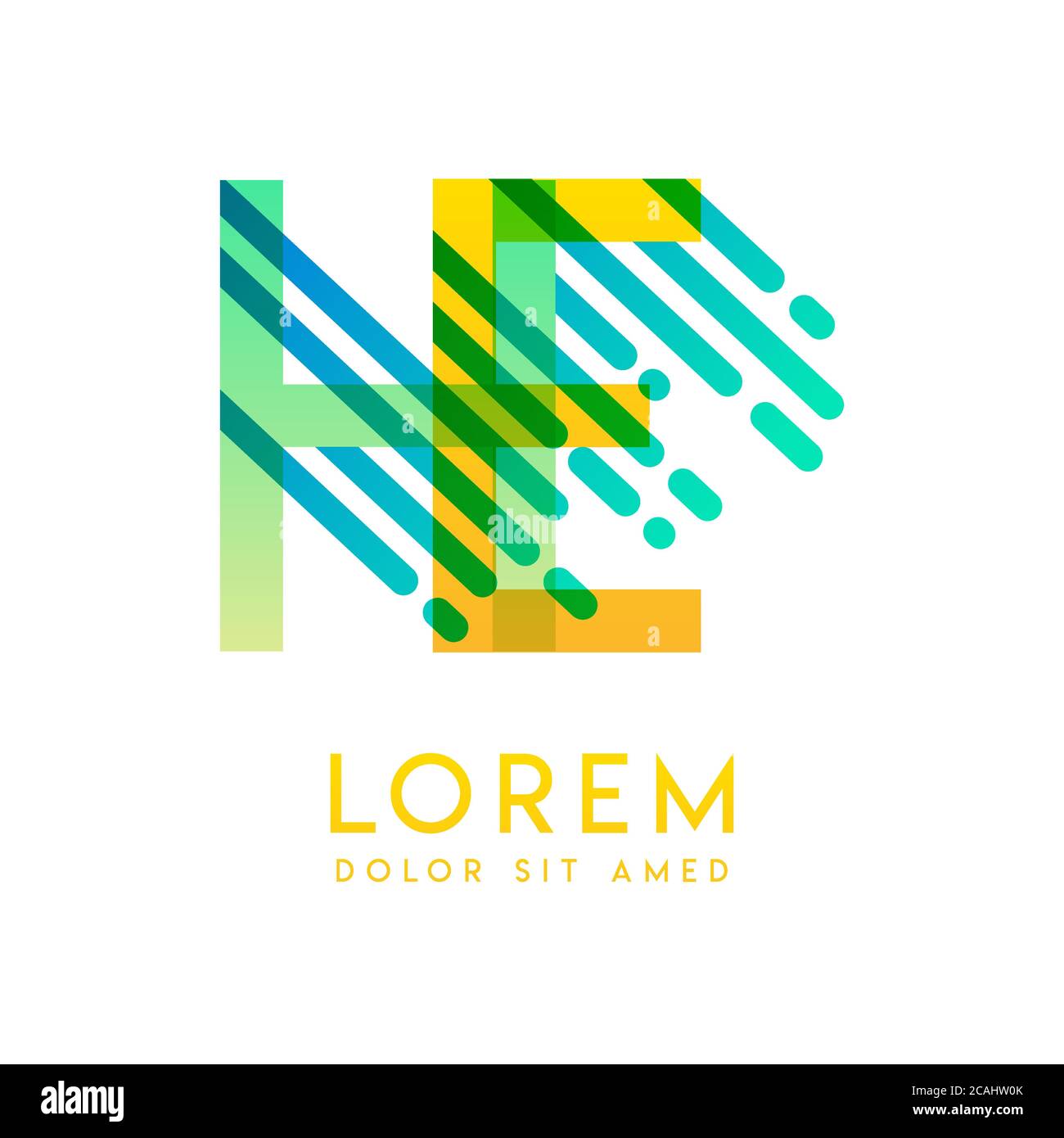 Egli logo con il tema della velocità galassia e lo stile che è adatto per le industrie creative e commerciali. EH Letter Logo design per tutti i supporti delle pagine Web an Illustrazione Vettoriale