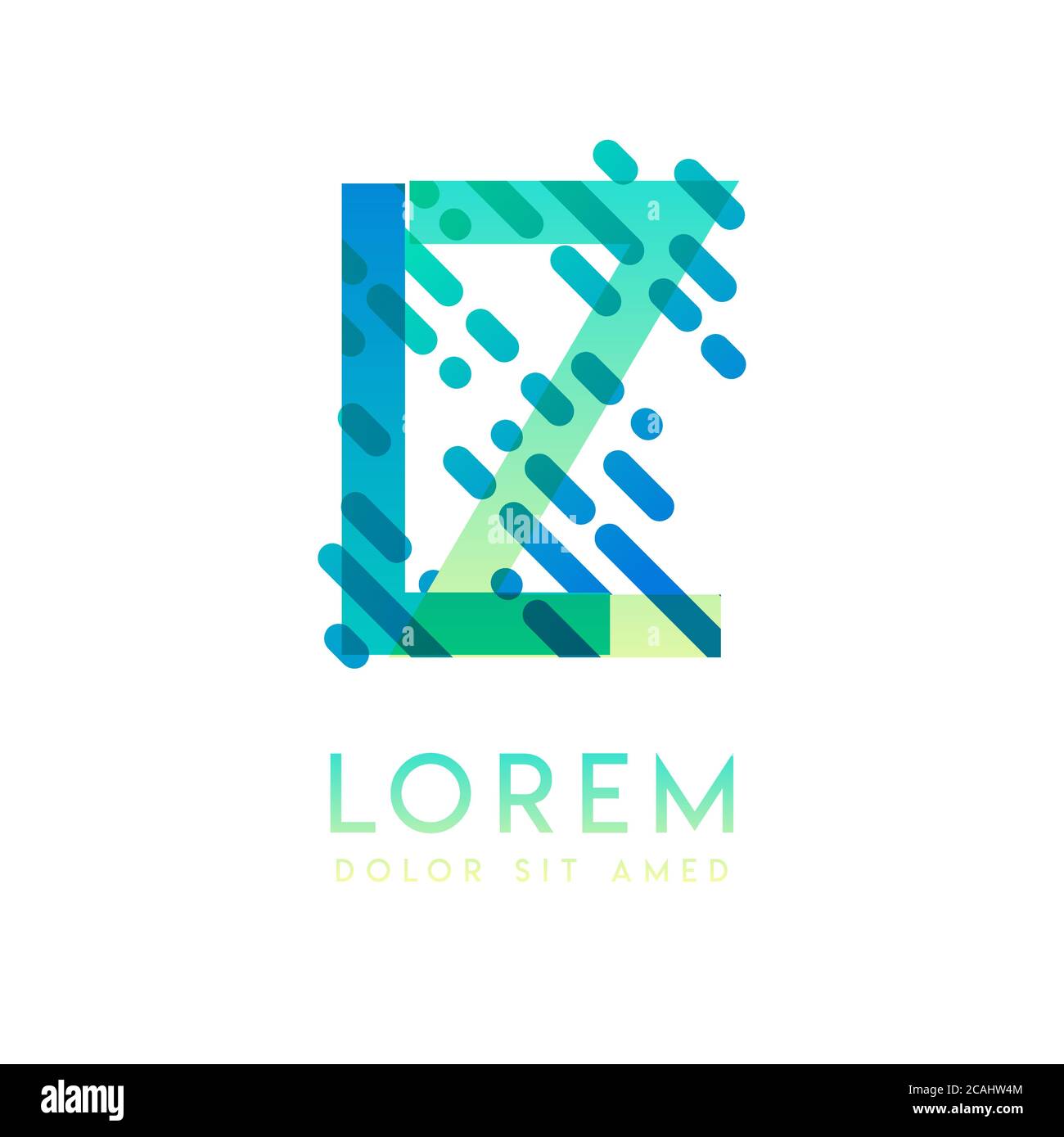 Logo LZ con il tema della velocità e dello stile galassico adatto per le industrie creative e commerciali. ZL Letter Logo design per tutti i supporti delle pagine Web an Illustrazione Vettoriale