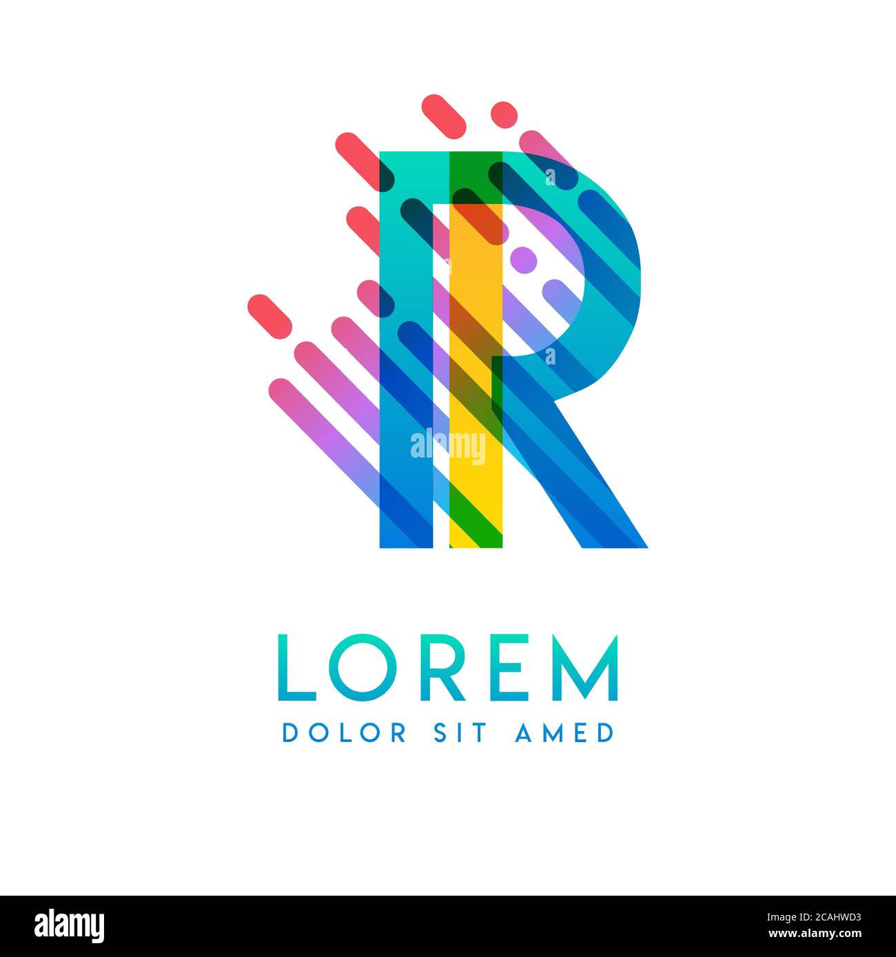 Logo IR con il tema della velocità e dello stile galassico adatto per i settori creativo e commerciale. Design del logo RI Letter per tutti i supporti delle pagine Web An Illustrazione Vettoriale