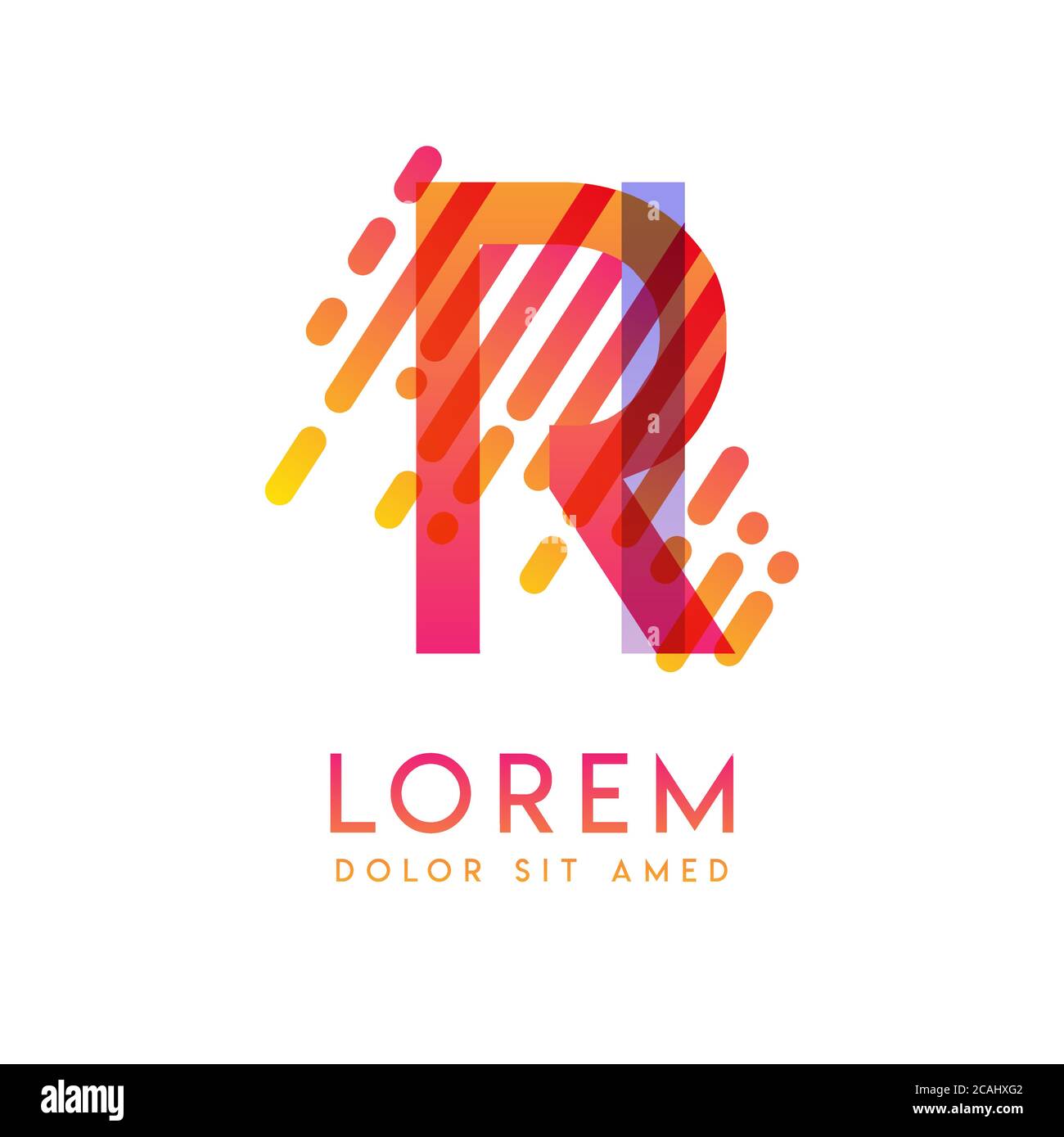 Il logo RI con il tema della velocità e dello stile galassico adatto per i settori creativo e commerciale. IR Letter Logo design per tutti i supporti delle pagine Web an Illustrazione Vettoriale