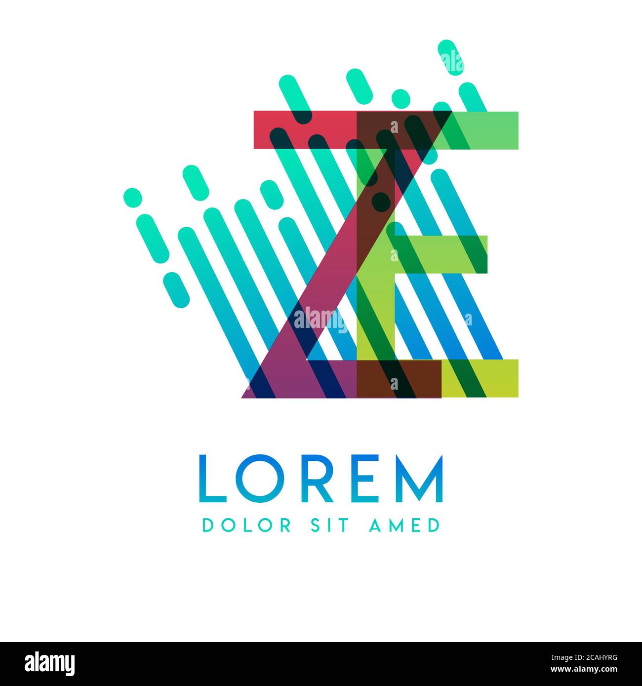 Logo ZE con il tema della velocità e dello stile galassico adatto per le industrie creative e commerciali. EZ Letter Logo design per tutti i supporti delle pagine web an Illustrazione Vettoriale