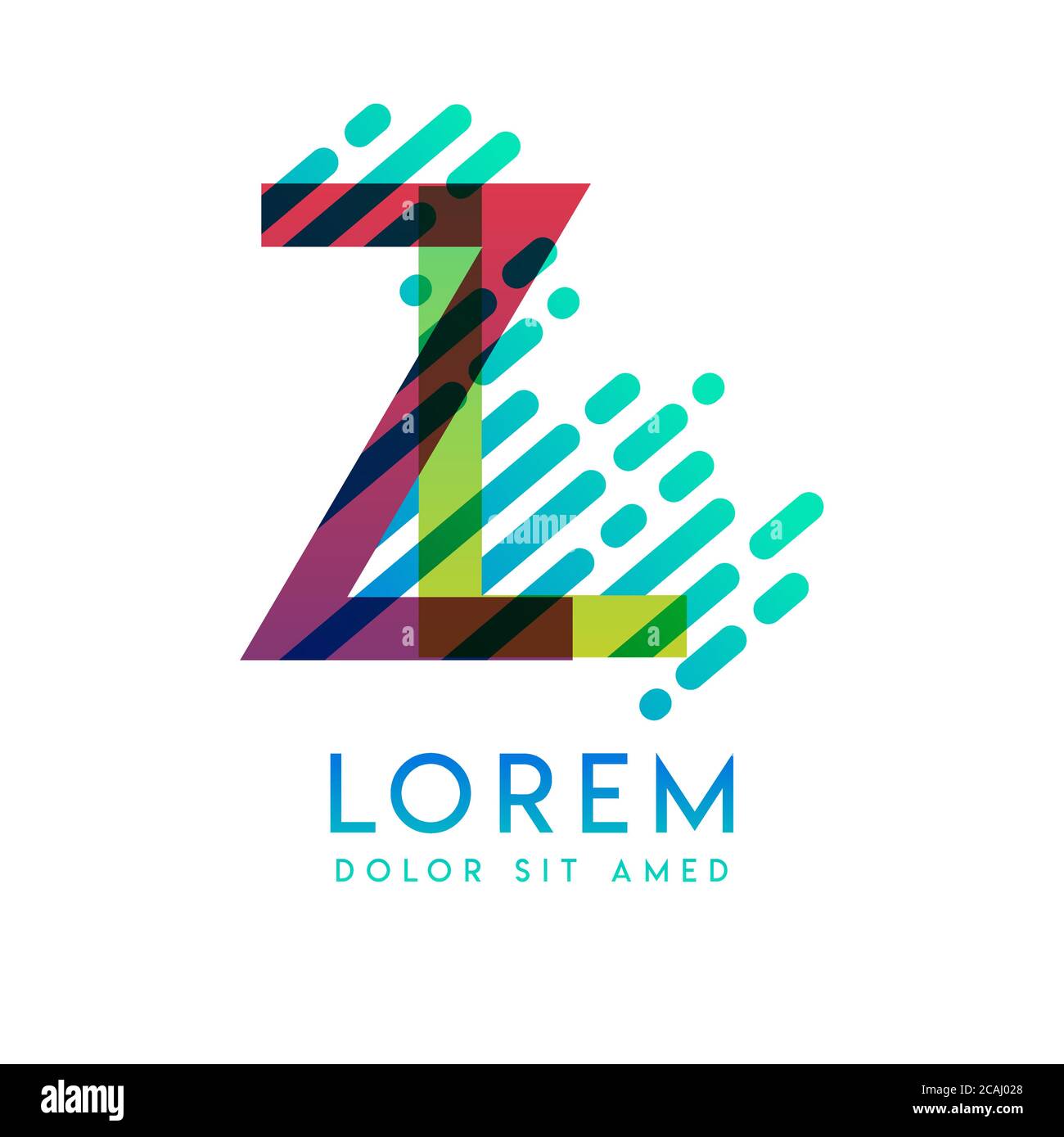 Logo ZL con il tema della velocità e dello stile galassico, adatto per le industrie creative e commerciali. LZ Letter Logo design per tutti i supporti delle pagine Web an Illustrazione Vettoriale