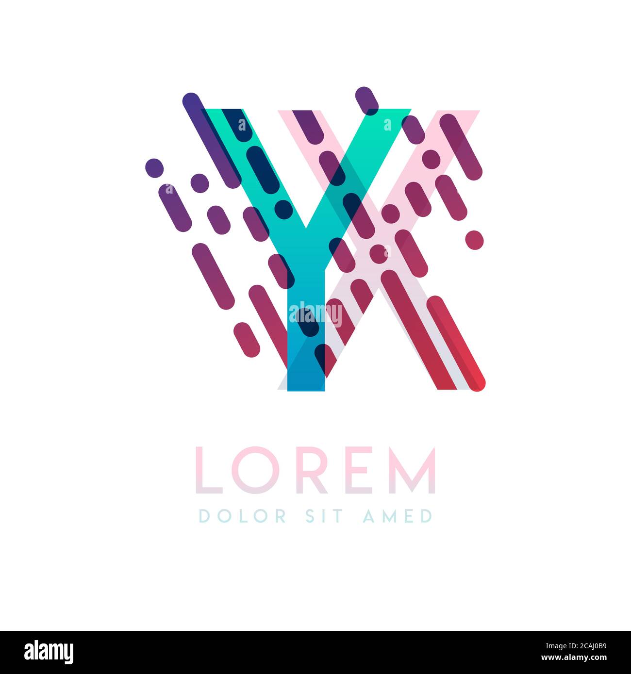 Logo YX con il tema della velocità e dello stile galassico adatto per le industrie creative e commerciali. Design del logo XY Letter per tutti i supporti delle pagine Web AN Illustrazione Vettoriale