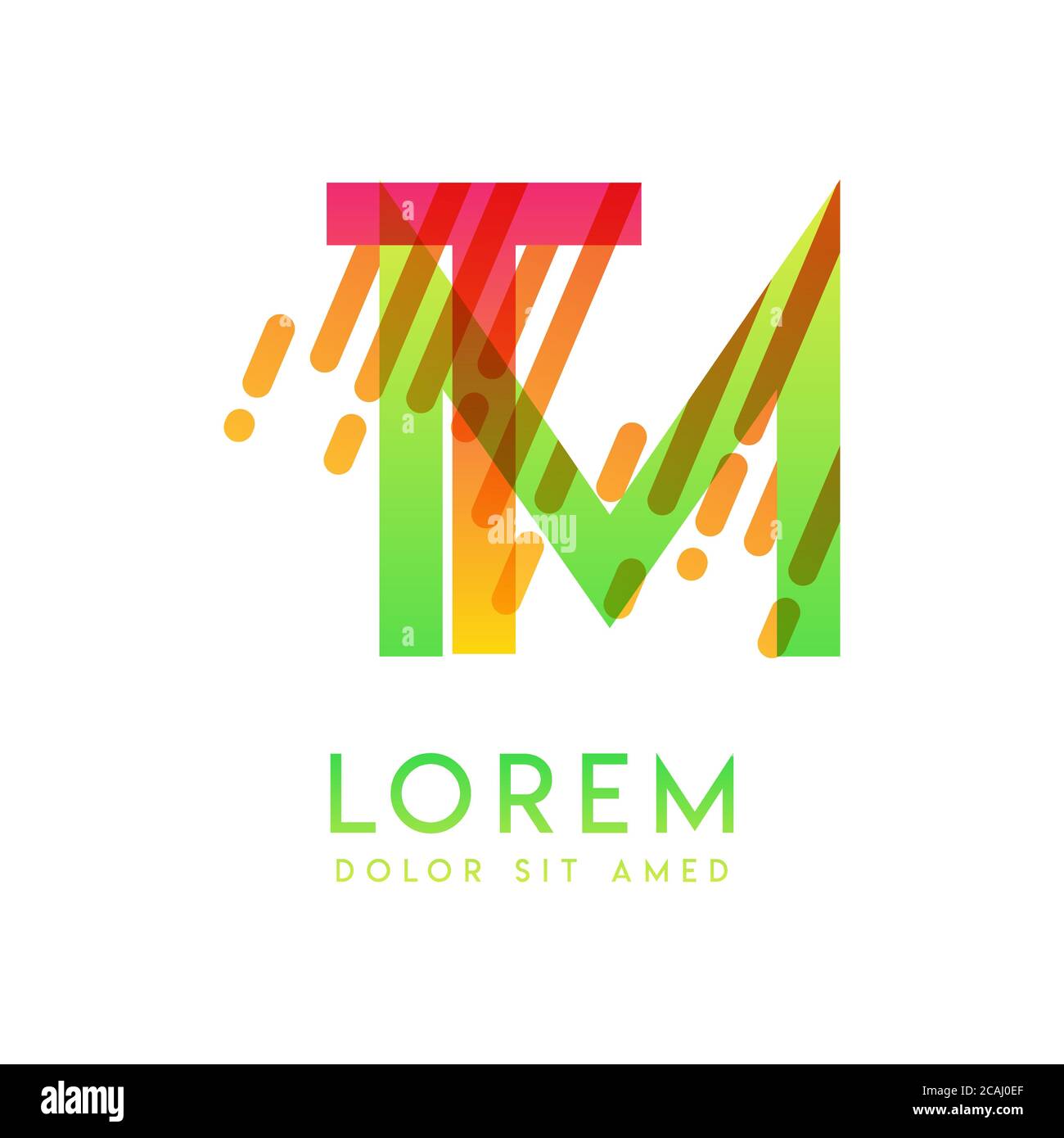 Logo TM con il tema della velocità e dello stile galassico adatto per i settori creativo e commerciale. MT Letter Logo design per tutti i supporti delle pagine Web An Illustrazione Vettoriale