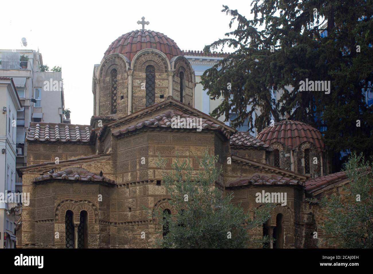ATENE, GRECIA - AGOSTO 12 2016: L'antica chiesa di Kapnikarea ad Atene, Greec Foto Stock