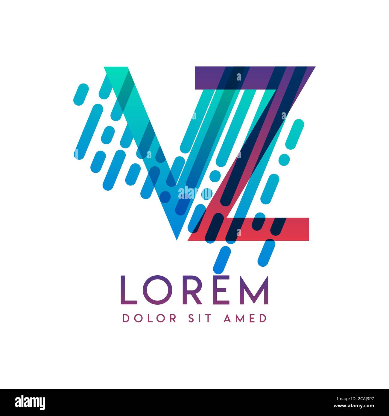 Logo VZ con il tema della velocità e dello stile galassico adatto per i settori creativo e commerciale. ZV Letter Logo design per tutti i supporti delle pagine Web an Illustrazione Vettoriale