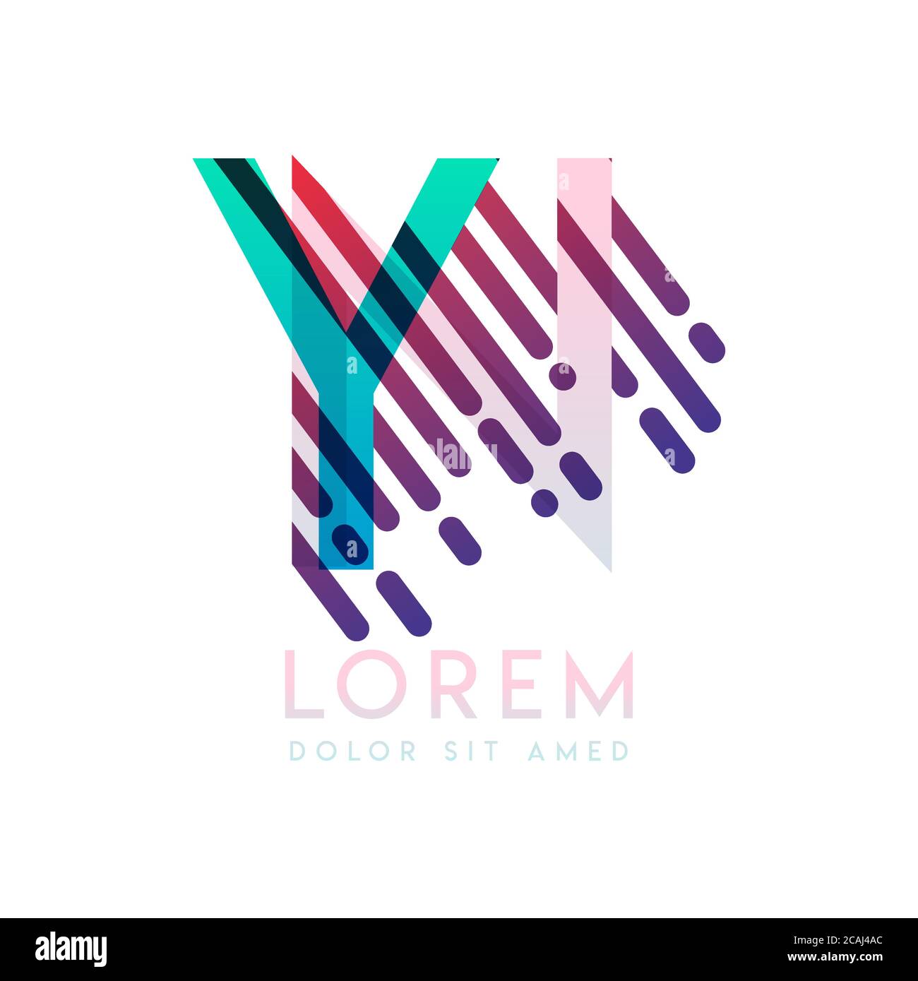 LOGO YN con il tema della velocità e dello stile galassia che è adatto per le industrie creative e commerciali. NY Letter Logo design per tutti i supporti delle pagine web an Illustrazione Vettoriale