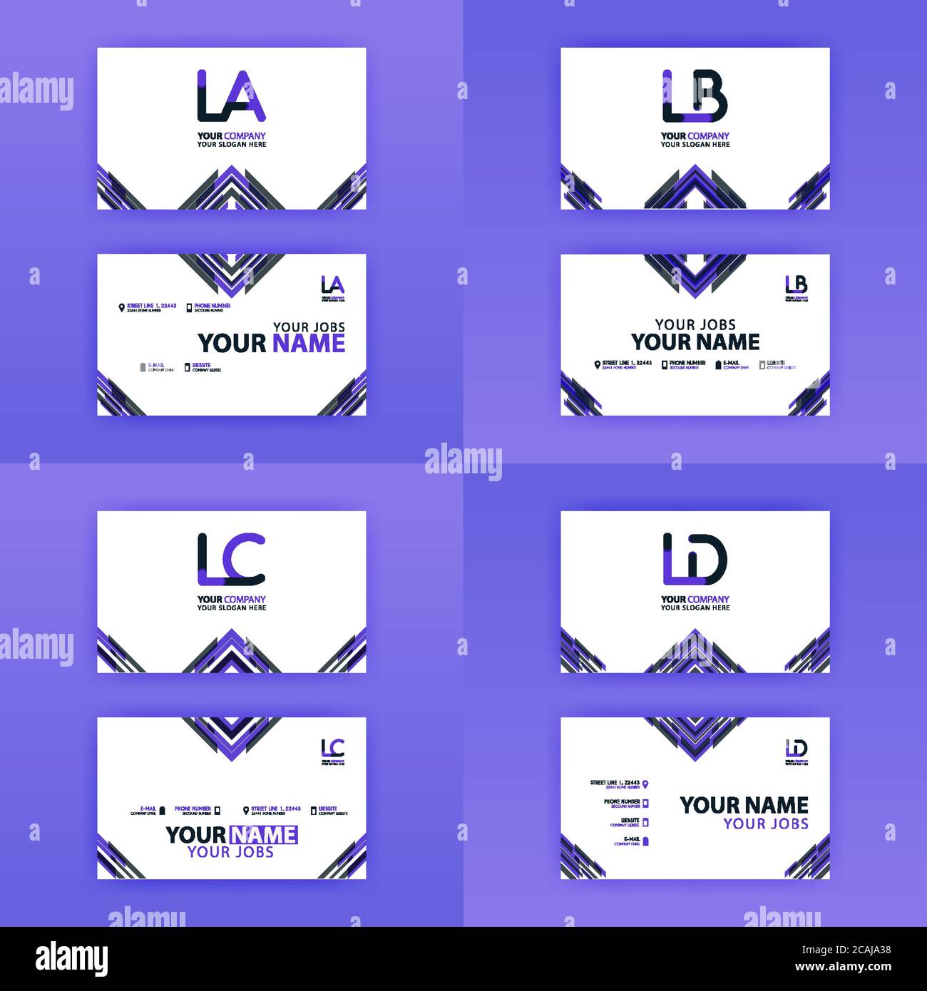 Biglietto da visita colorato alfabeto logo per la promozione, il marketing e la pubblicità per aziende, società, cooperative e PMI. Adatto per stampa me Illustrazione Vettoriale