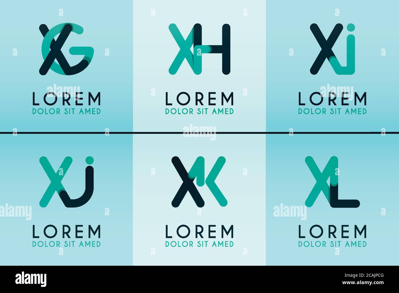 LOGO XG per aziende e logo Company.XH modello per poster. L'illustrazione del logo XI può essere per i siti Web. Logo lettera XJ per i social media. Logo XK Illustrazione Vettoriale