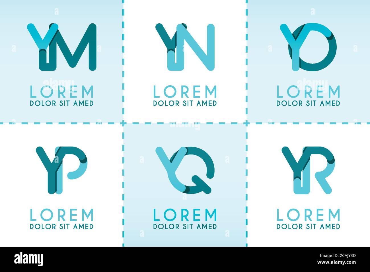 Logo YM per aziende e logo Company.YN modello per poster. L'illustrazione del logo YO può essere per i siti Web. Logo lettera YP per i social media. Logo YQ Illustrazione Vettoriale