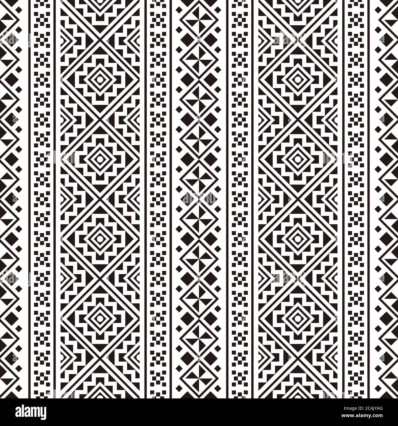 I Tribali etnici texture di vettore. Seamless pattern a strisce in stile azteco Foto Stock