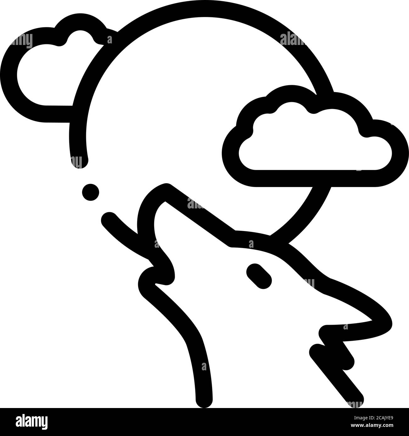 illustrazione del contorno del vettore icona lupo che urla Illustrazione Vettoriale