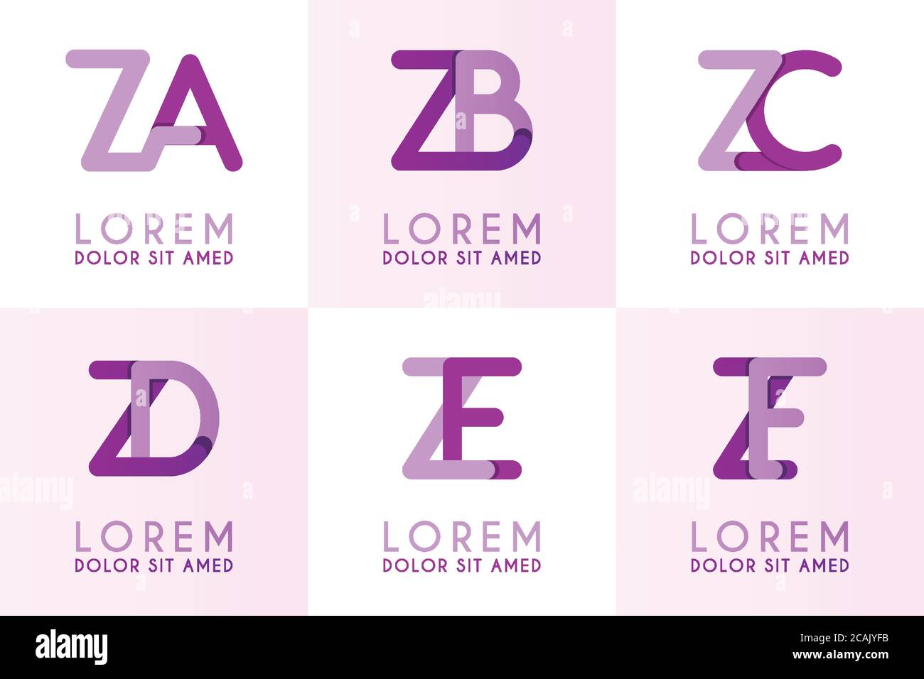 LOGO ZA per business e logo Company.ZB modello per poster. L'illustrazione del logo ZC può essere per i siti Web. Logo Letter ZD per i social media. Logo ZE Illustrazione Vettoriale