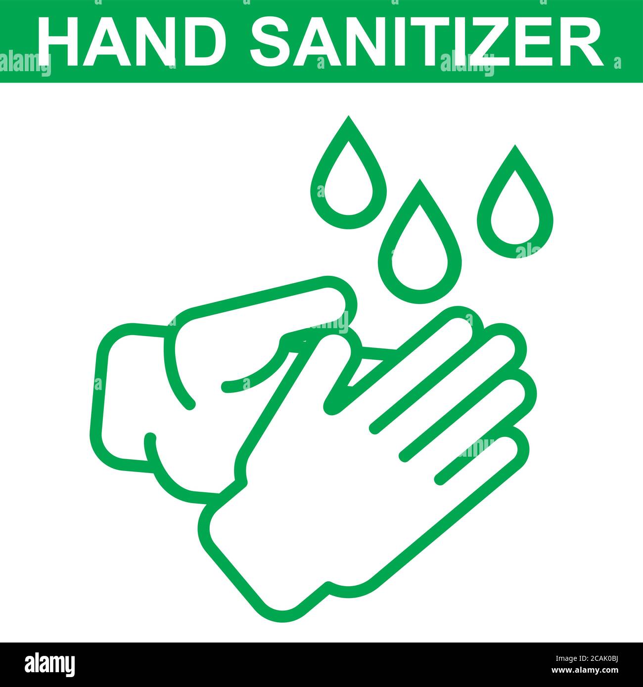 Icona dell'igienizzatore per le mani. Icona dell'igienizzatore. Antisettico. Soluzione antibatterica e antivirus. Simbolo per etichette gel disinfettanti. Illustrazione Vettoriale