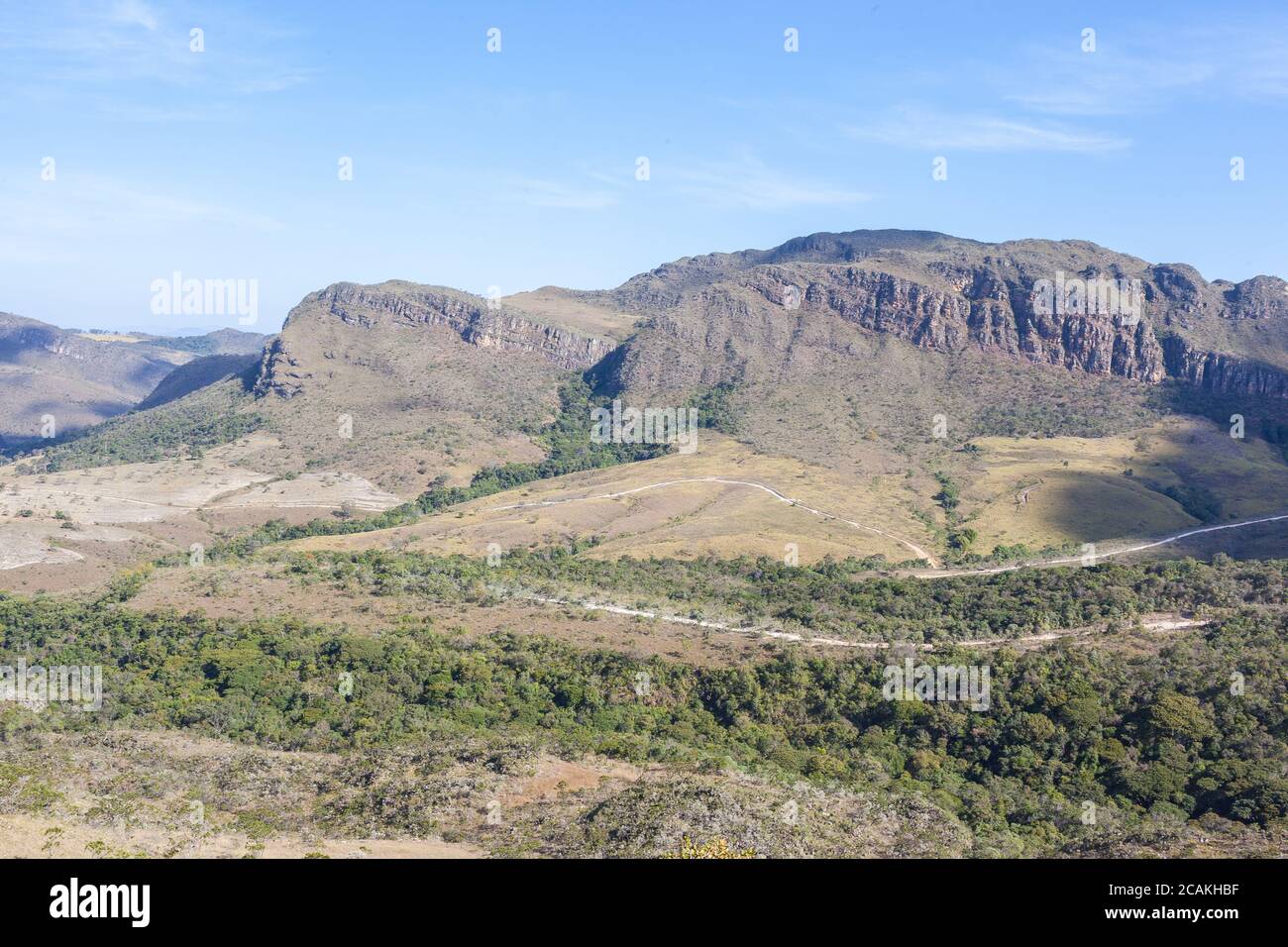 Vista del campo del Parco Nazionale Serra da Canastra - Brasile Foto Stock