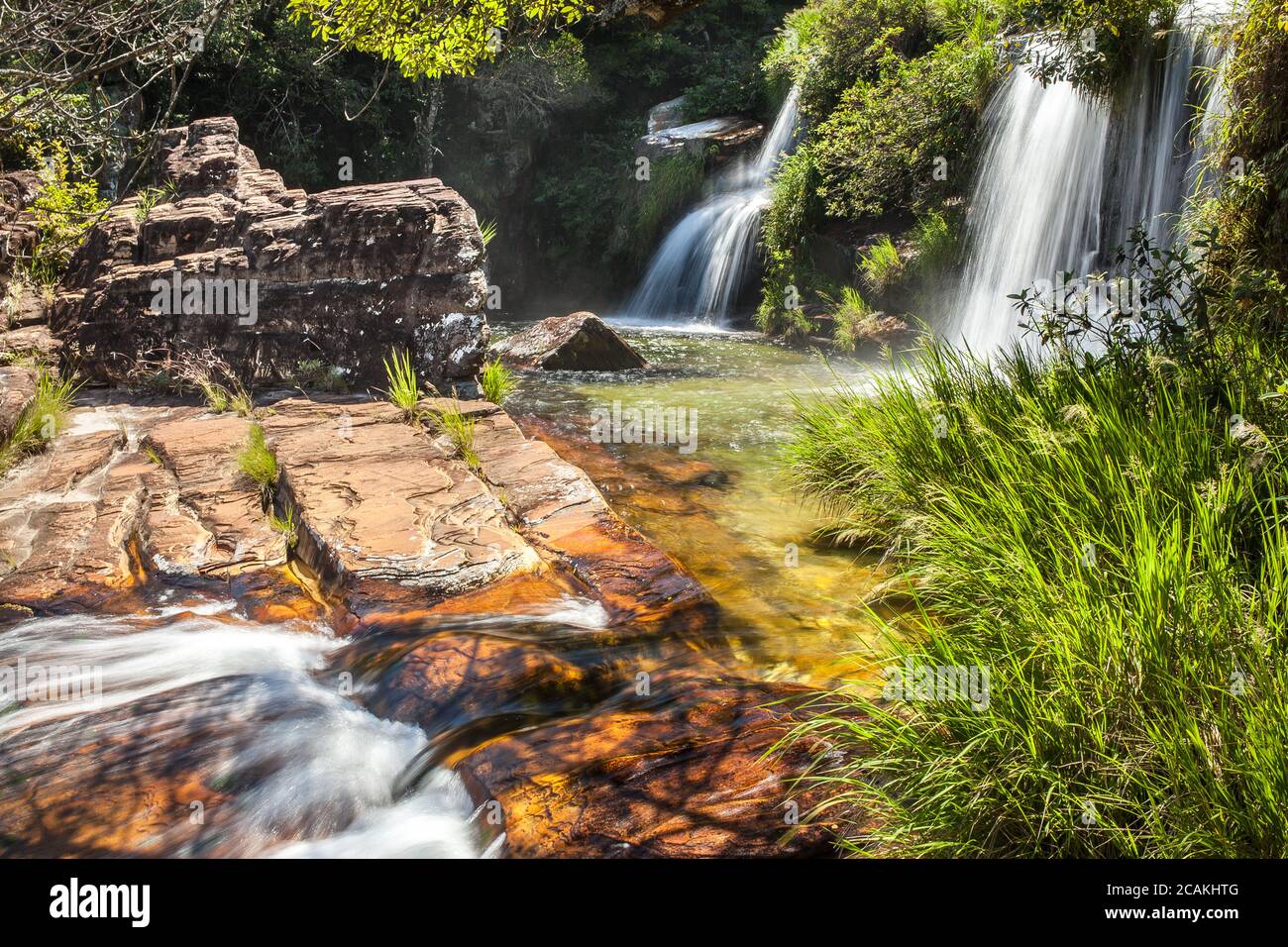 Cascata Luquinha - Parco Nazionale Serra da Canastra - Minas Gerais - Brasile Foto Stock