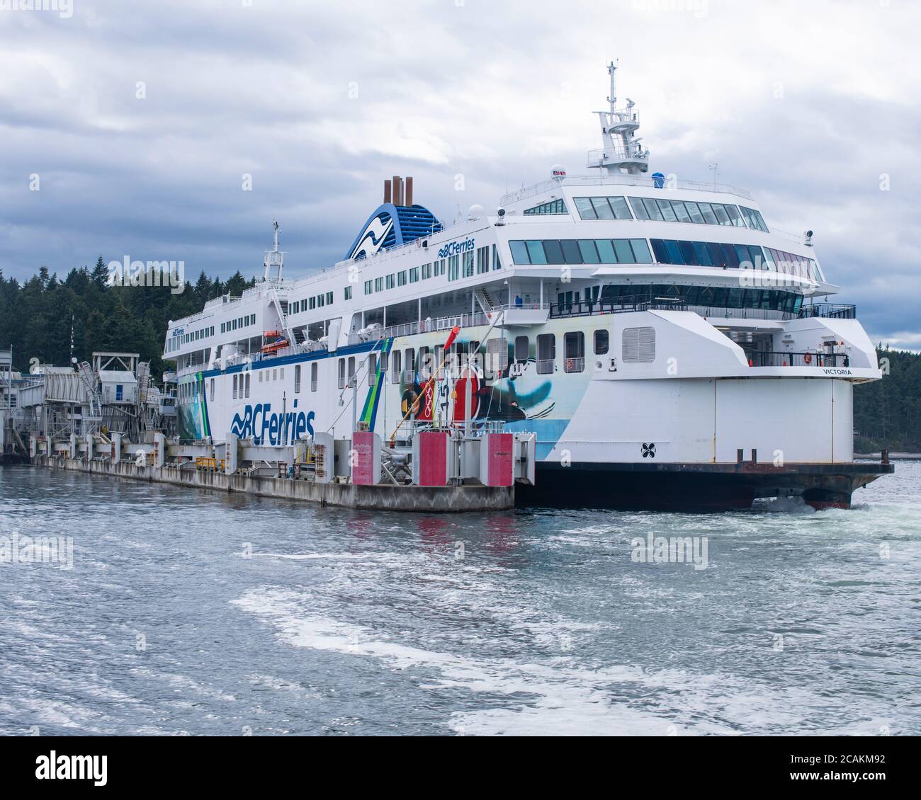 BC Ferries attraccato a Otter Bay, North Pender Island, British Columbia, Canada Foto Stock