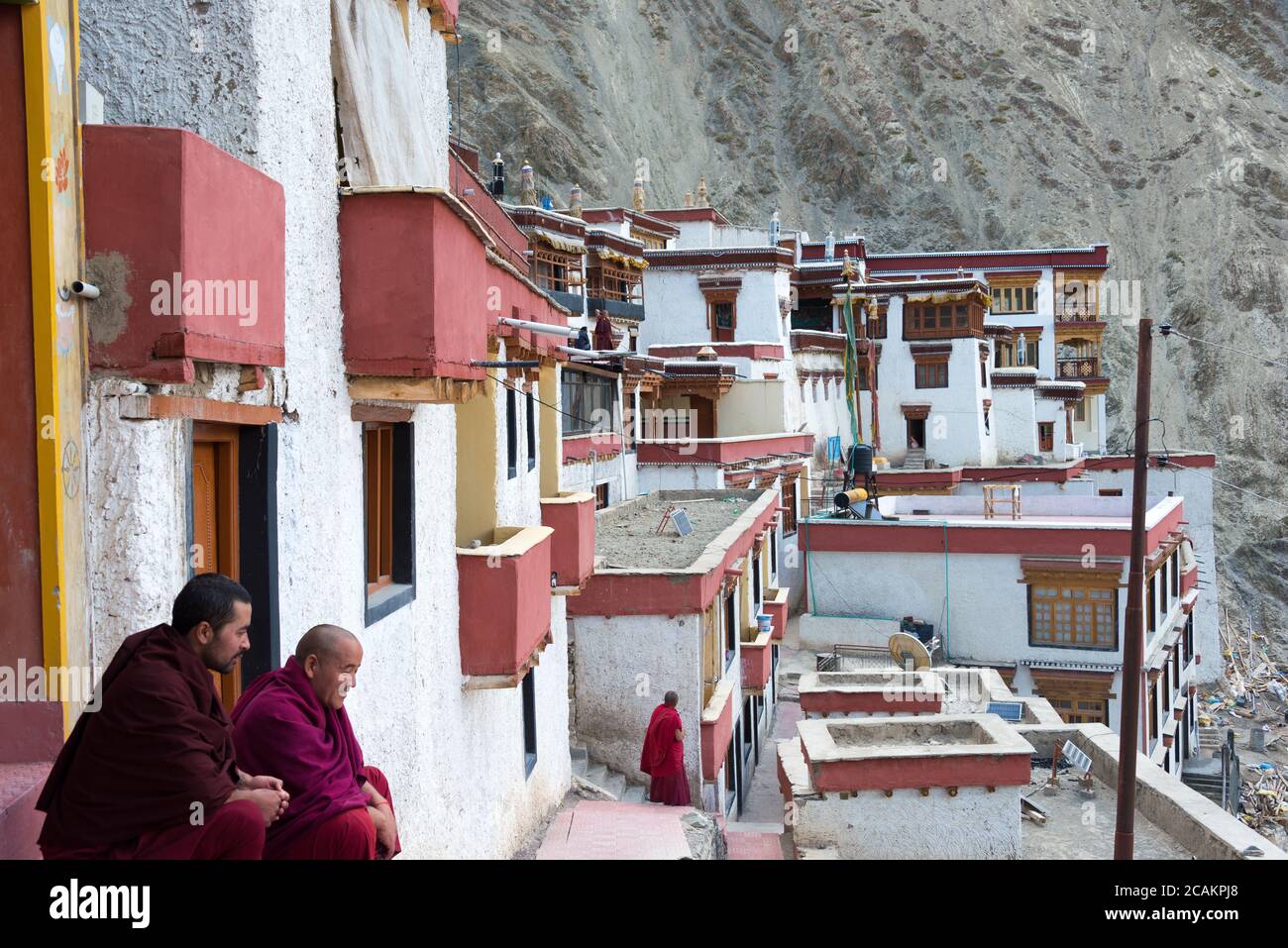 Ladakh, India - Monastero di Rizong (Rizong Gompa) a Skurbuchan, Ladakh, Jammu e Kashmir, India. Foto Stock